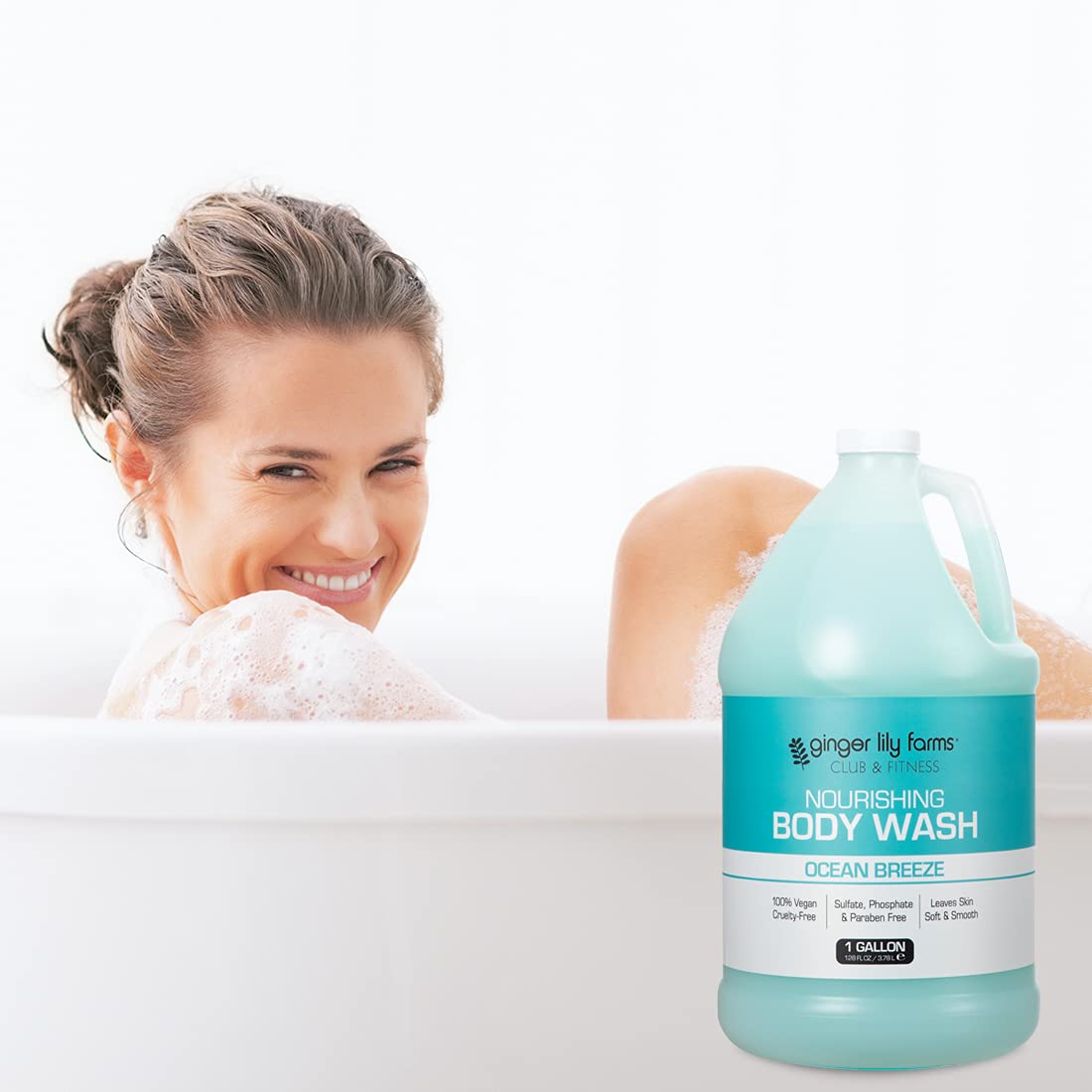 Foto 7 pulgar | Gel De Baño Ginger Lily Farms Club & Fitness Ocean Breeze 1l - Venta Internacional.