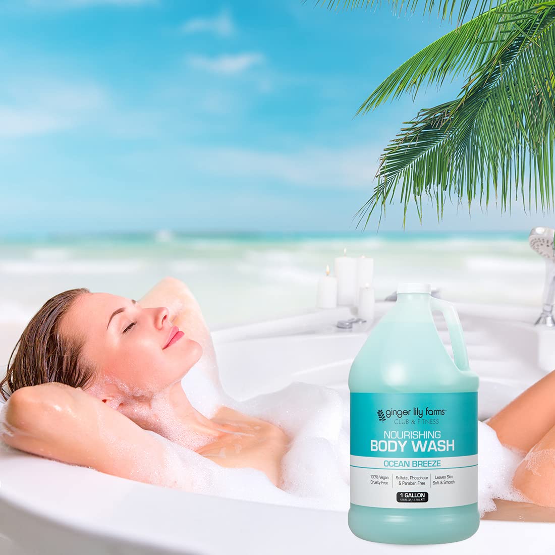 Foto 8 pulgar | Gel De Baño Ginger Lily Farms Club & Fitness Ocean Breeze 1l - Venta Internacional.