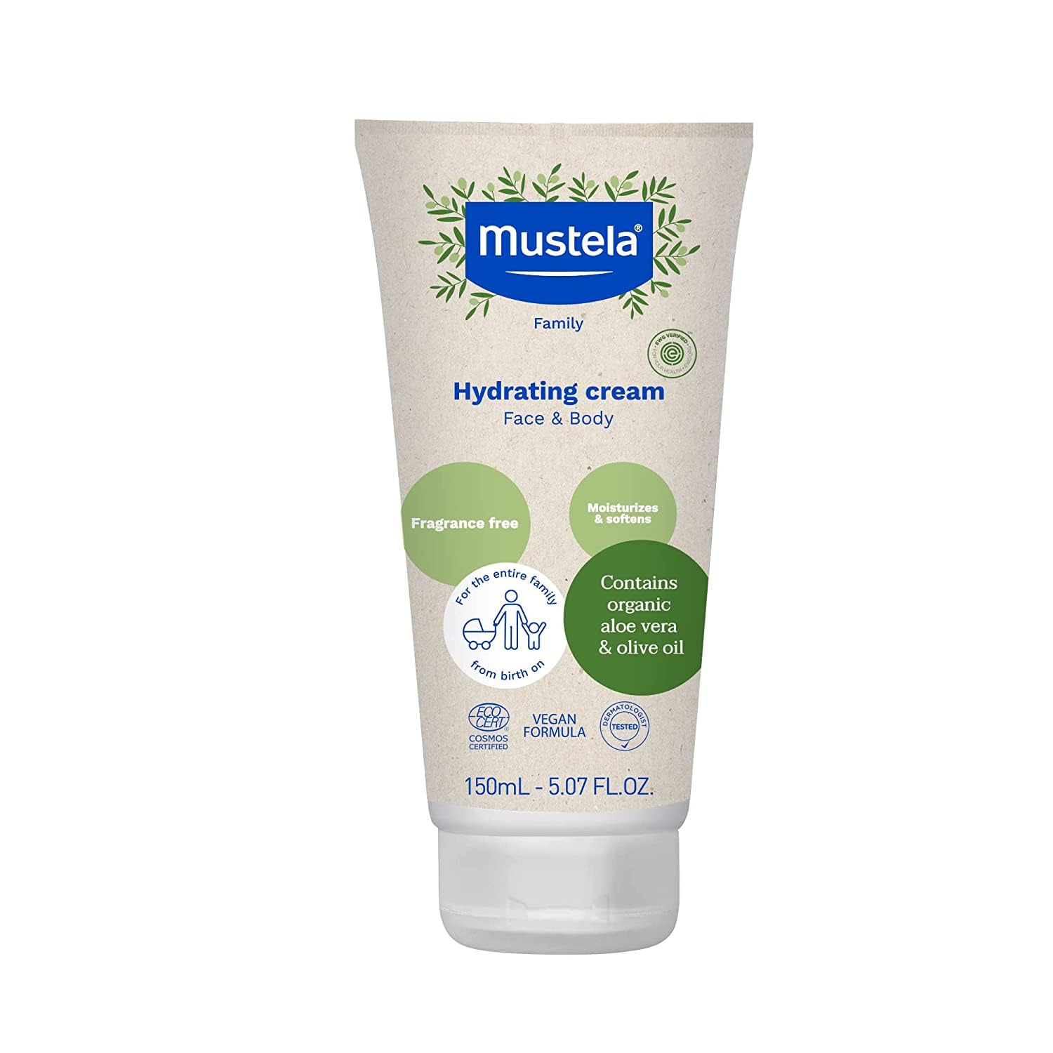 Crema Hidratante Mustela Certificada Orgánica Con Aceite De Oliva 150 Ml - Venta Internacional.
