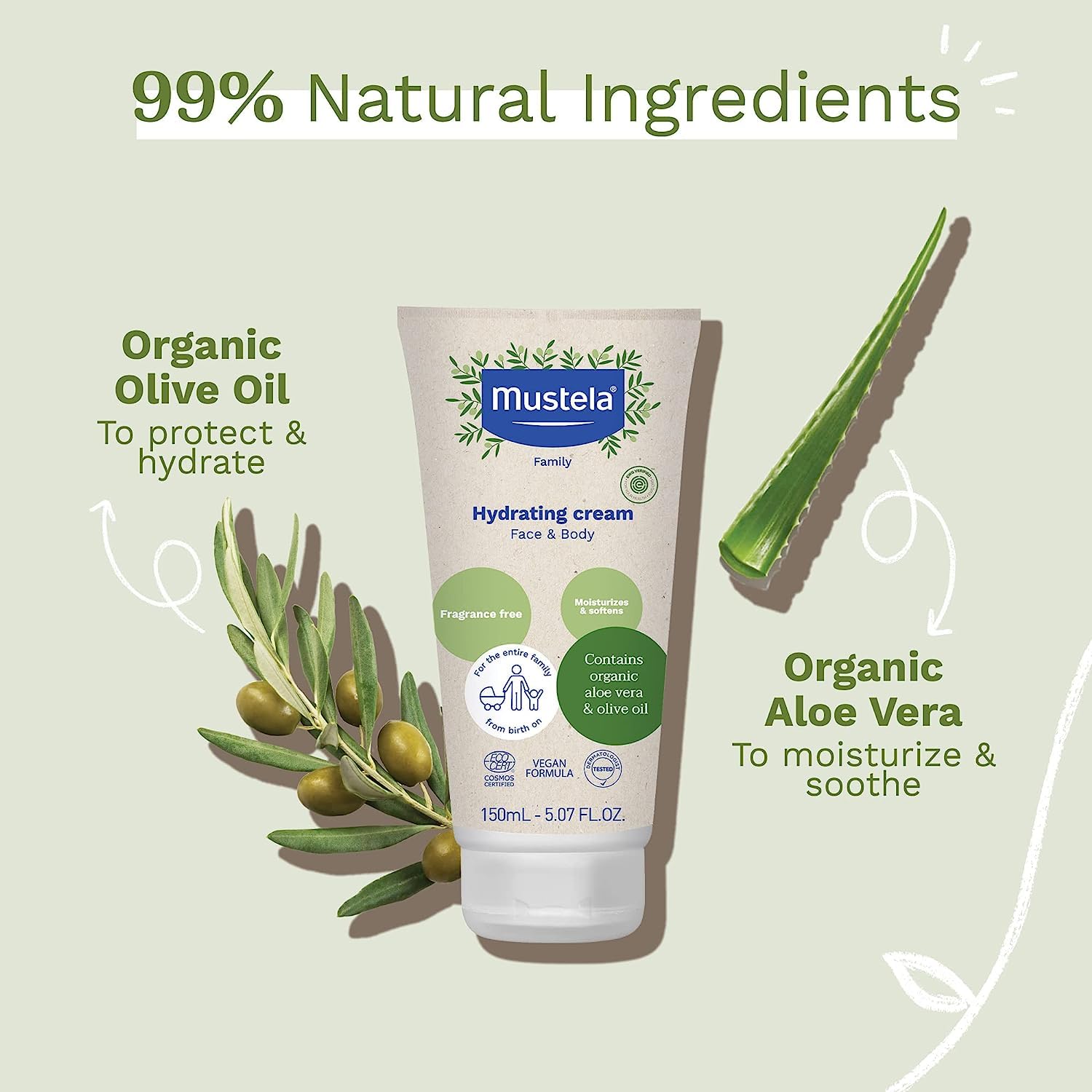 Foto 4 pulgar | Crema Hidratante Mustela Certificada Orgánica Con Aceite De Oliva 150 Ml - Venta Internacional.