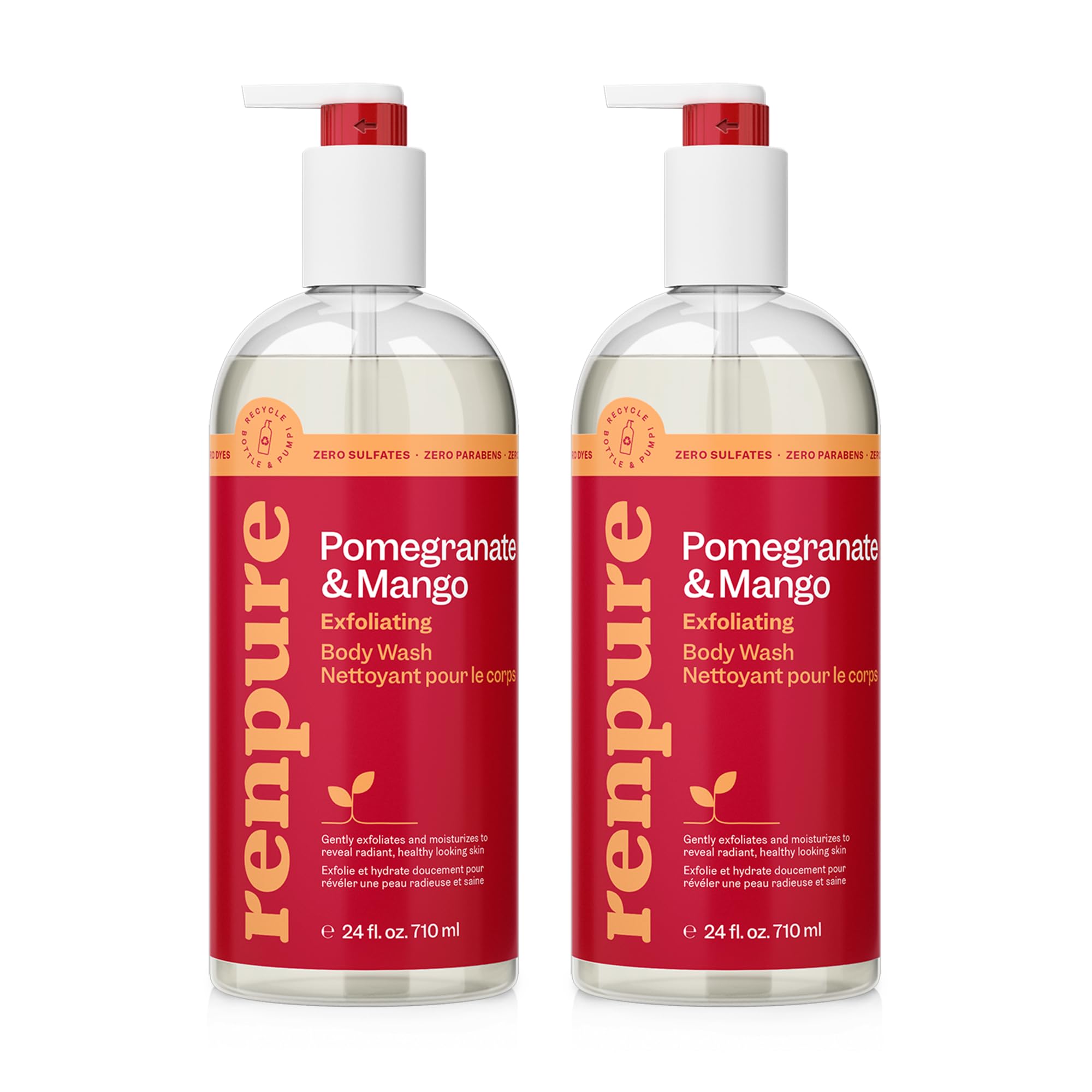 Gel De Baño Renpure Granada Y Mango, 720 Ml, Paquete De 2 - Venta Internacional.