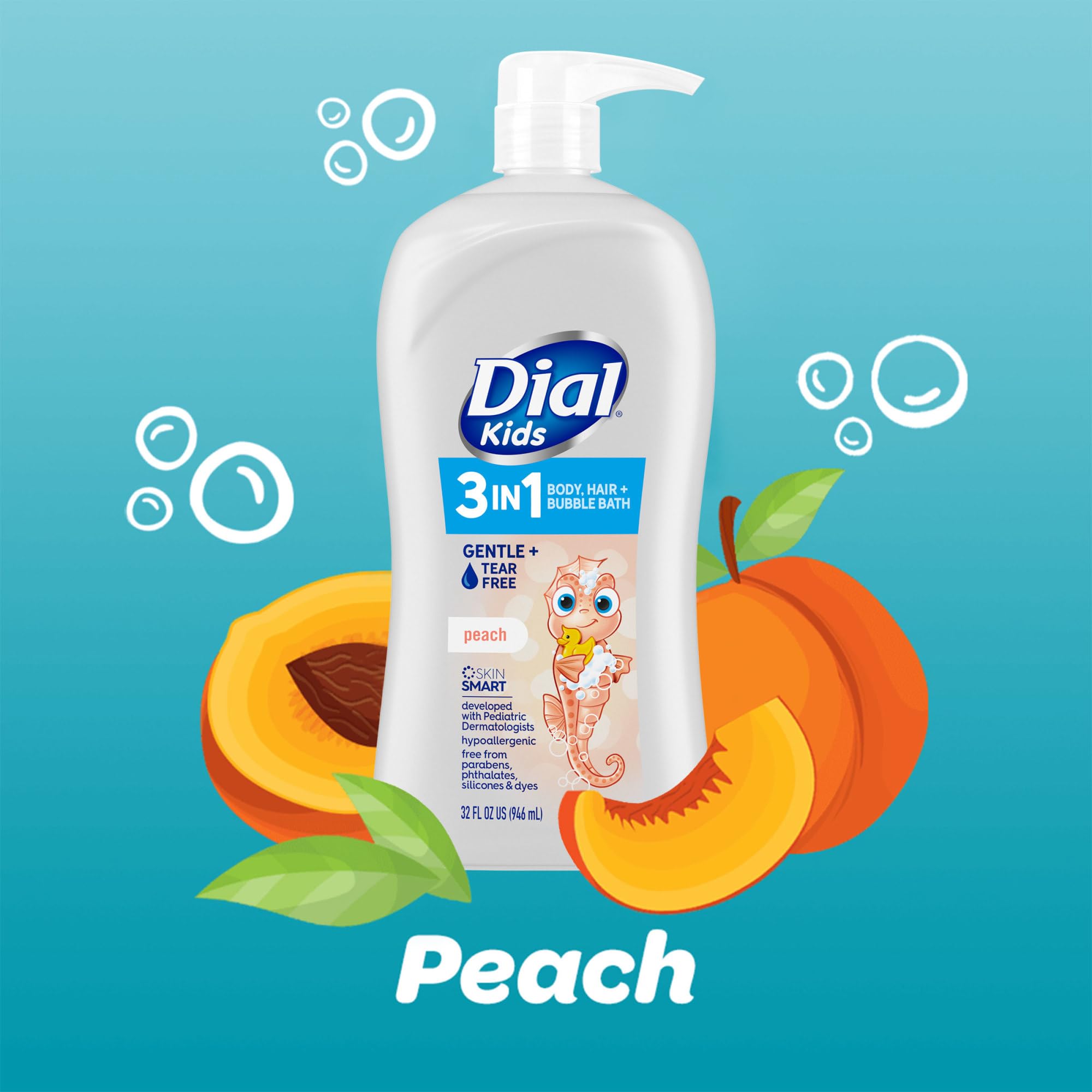 Foto 3 | Esfera De Baño Para Cuerpo, Cabello Y Burbujas Para Niños, Color Melocotón, 946 Ml, 3 En 1 - Venta Internacional.