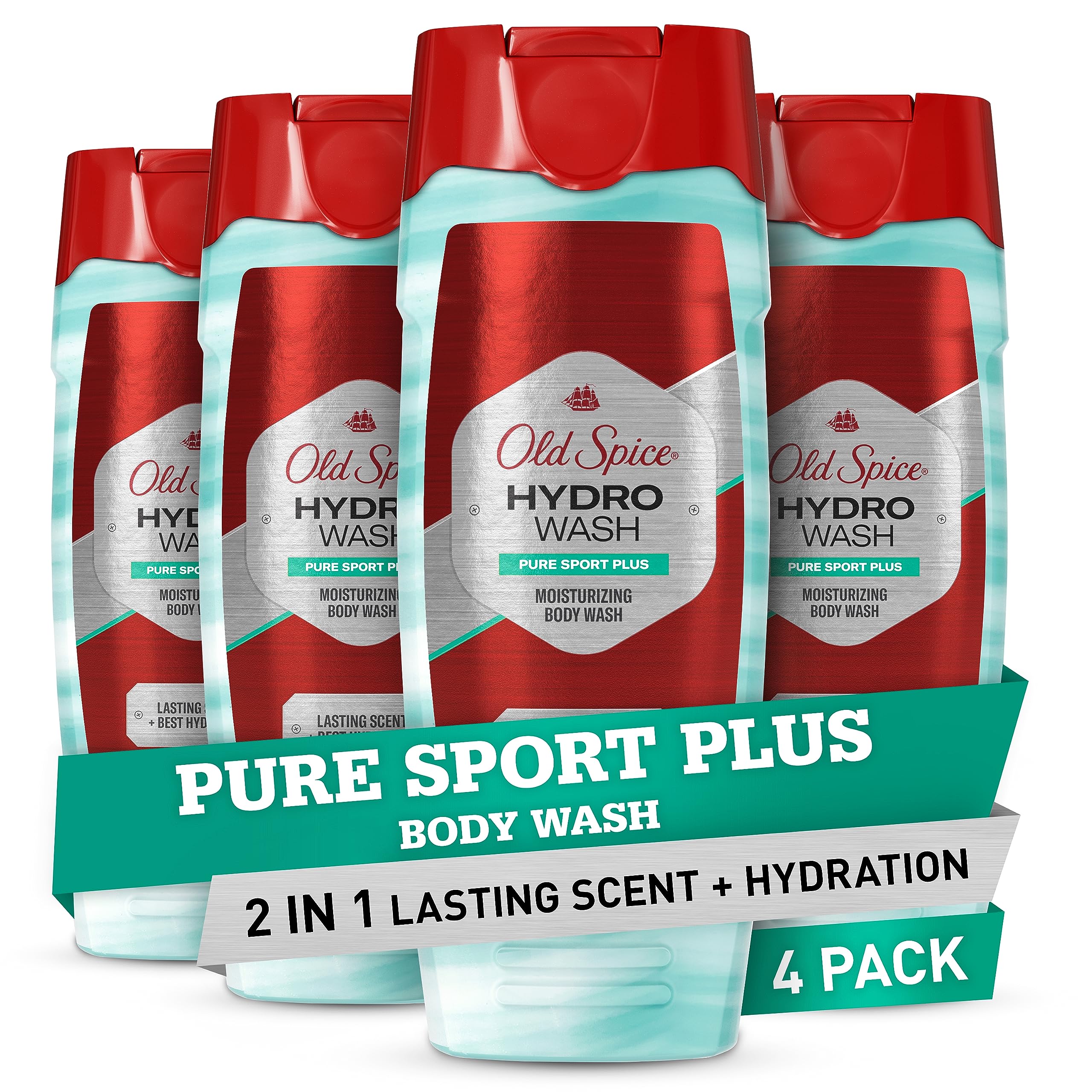 Gel De Baño Old Spice Hydro Para Hombre Pure Sport Plus 473 Ml X4 - Venta Internacional.