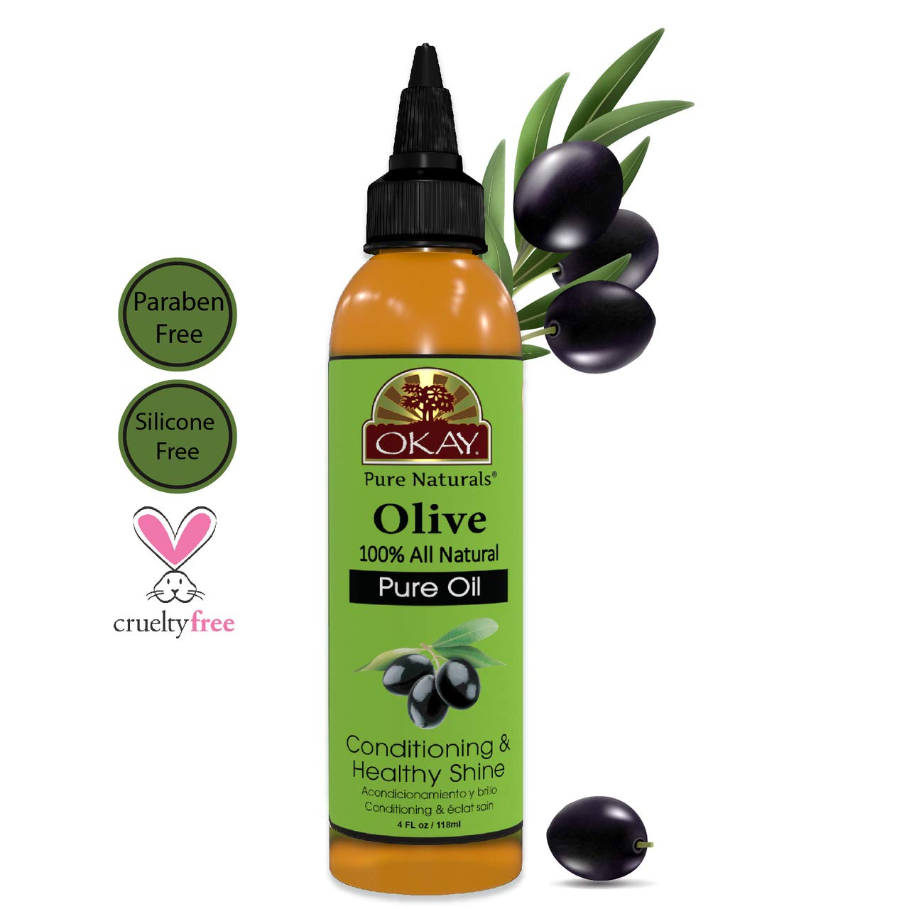 Foto 6 pulgar | Olive Oil Okay 100% Puro Para Piel Y Cabello, 118 Ml - Venta Internacional.