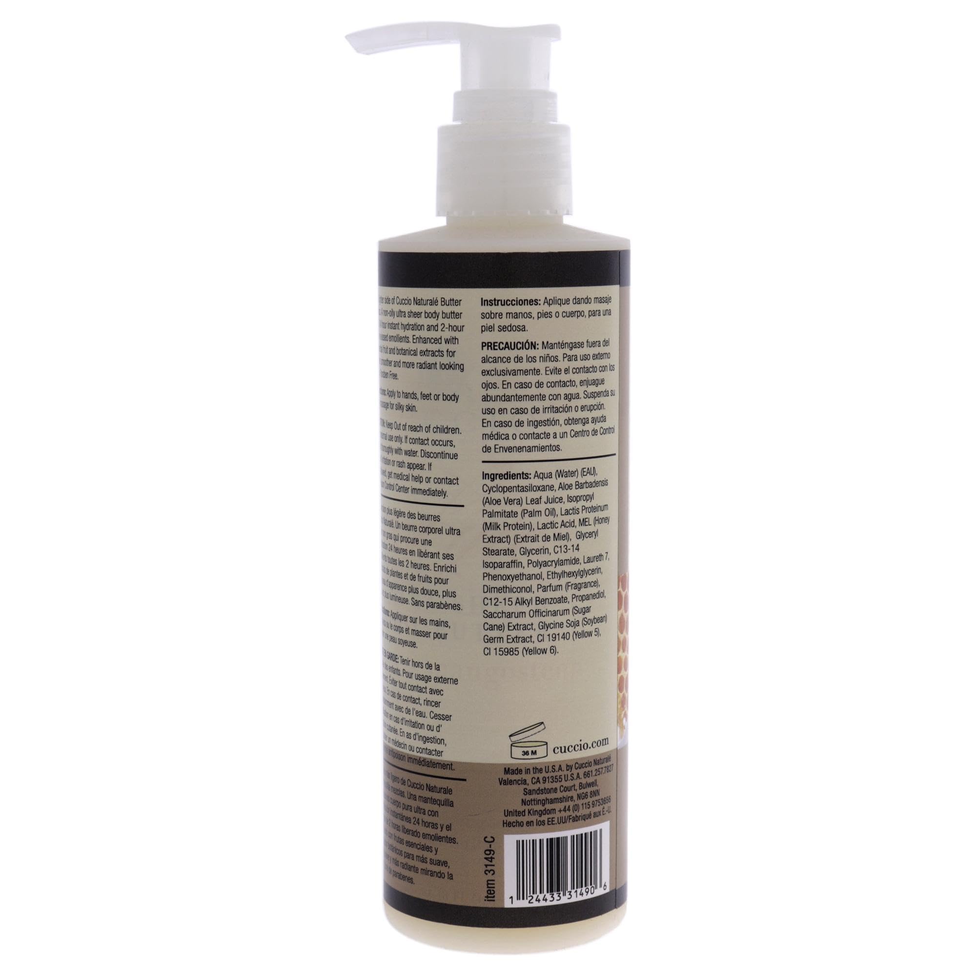 Foto 3 pulgar | Crema Corporal Cuccio Naturale Lyte Ultra-sheer 240 Ml De Leche Y Miel - Venta Internacional.