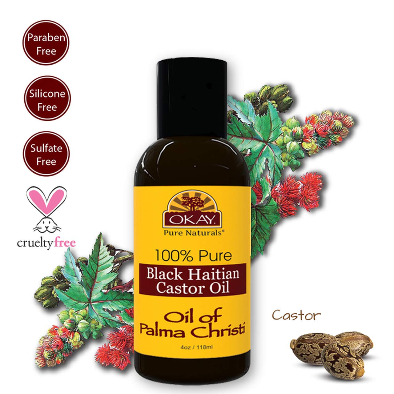 Foto 4 pulgar | Aceite De Ricino Okay Black Haitian 118 Ml Para Cabello Y Piel - Venta Internacional.