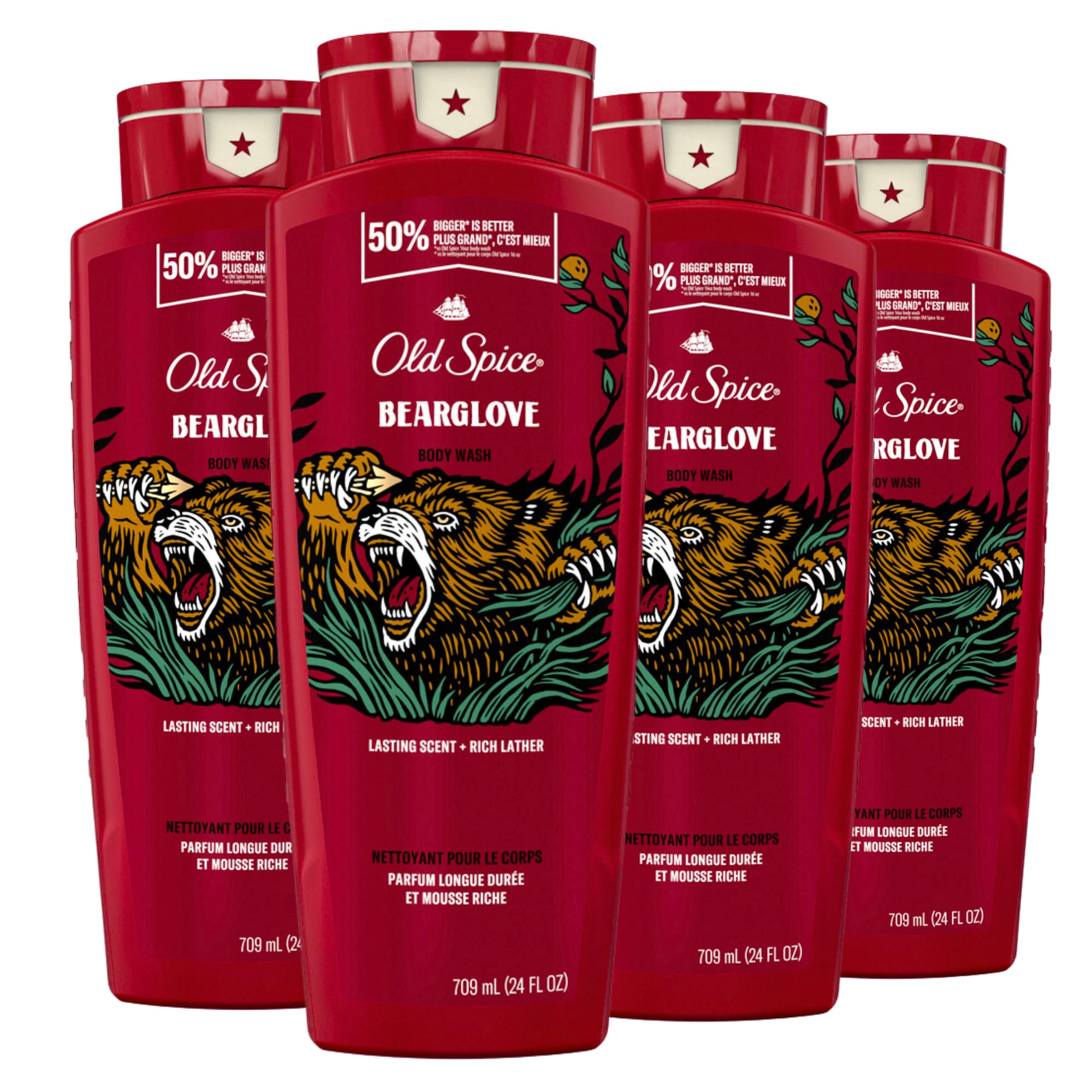 Gel De Baño Old Spice Bearglove Para Hombre 710 Ml (paquete De 4) - Venta Internacional.