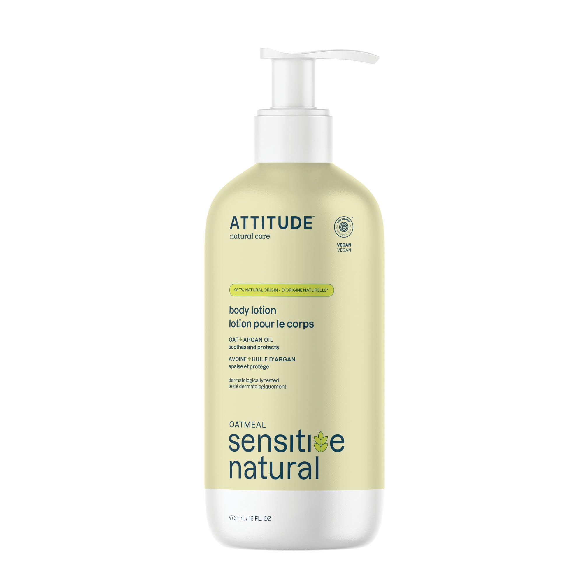 Loción Corporal Attitude Para Pieles Sensibles Con Avena, 473 Ml, Vegana - Venta Internacional.