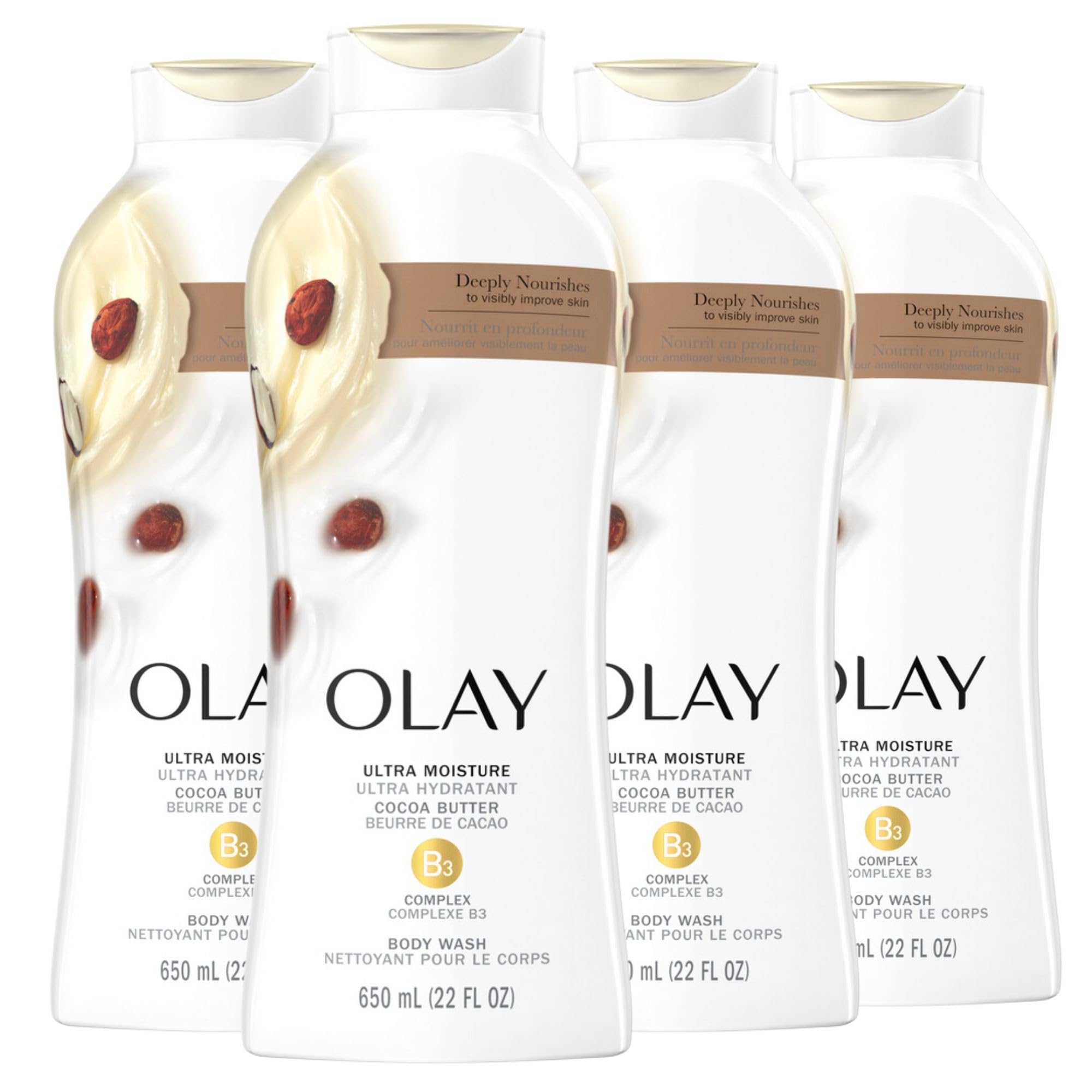 Gel De Baño Olay Ultra Moisture Con Manteca De Cacao 400 Ml (x4) - Venta Internacional.