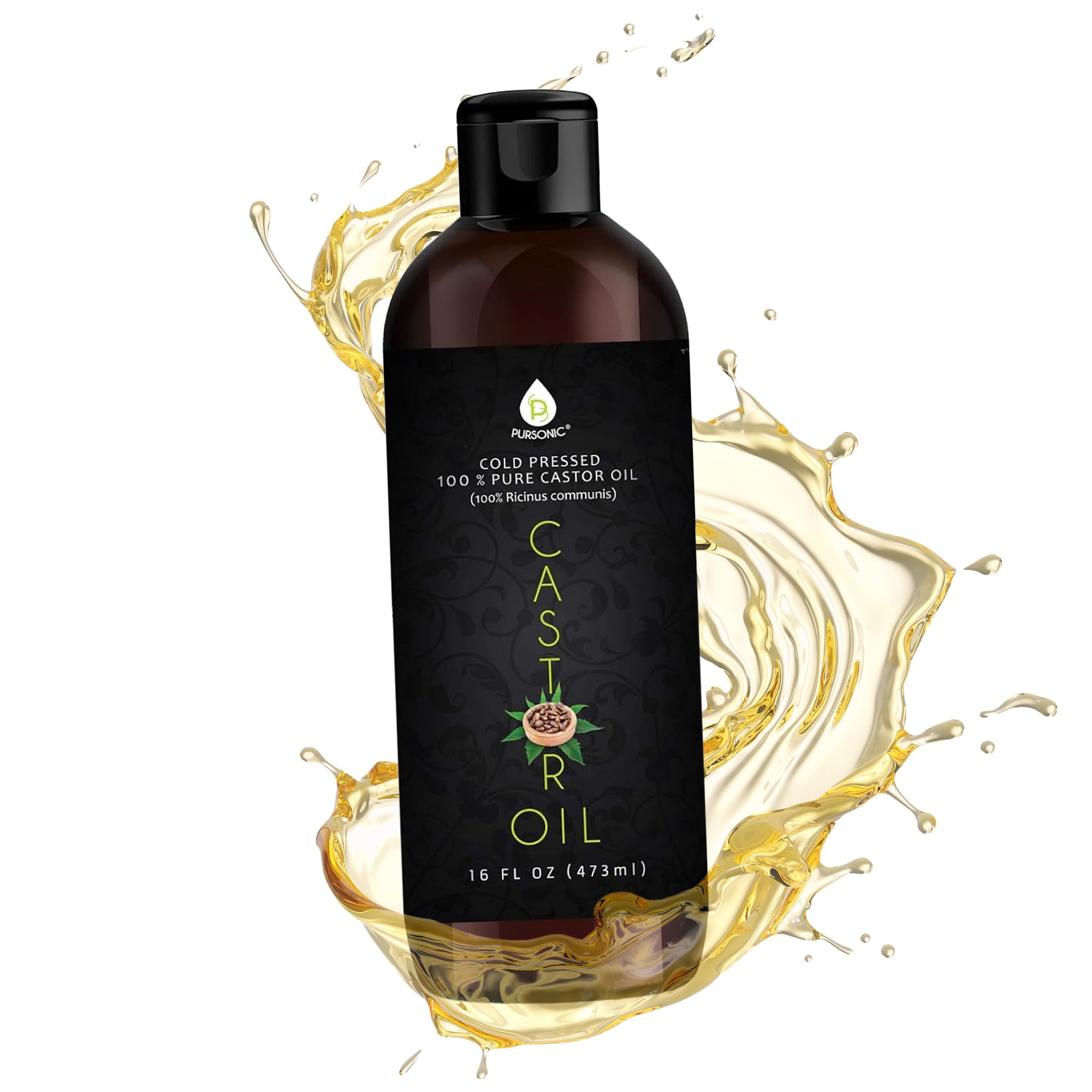 Aceite De Ricino Pursonic Prensado En Frío, 100% Puro, 473 Ml, Para Piel Y Cabello - Venta Internacional.