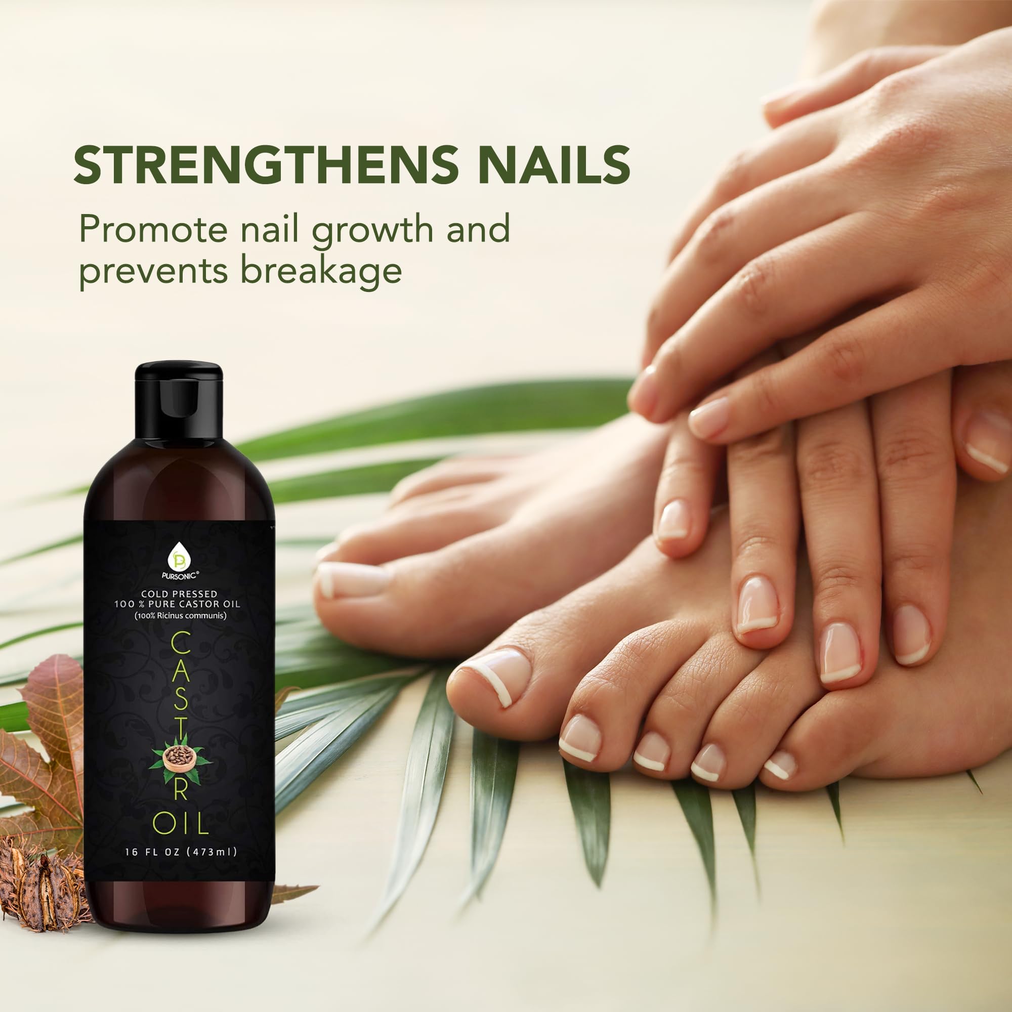 Foto 5 pulgar | Aceite De Ricino Pursonic Prensado En Frío, 100% Puro, 473 Ml, Para Piel Y Cabello - Venta Internacional.