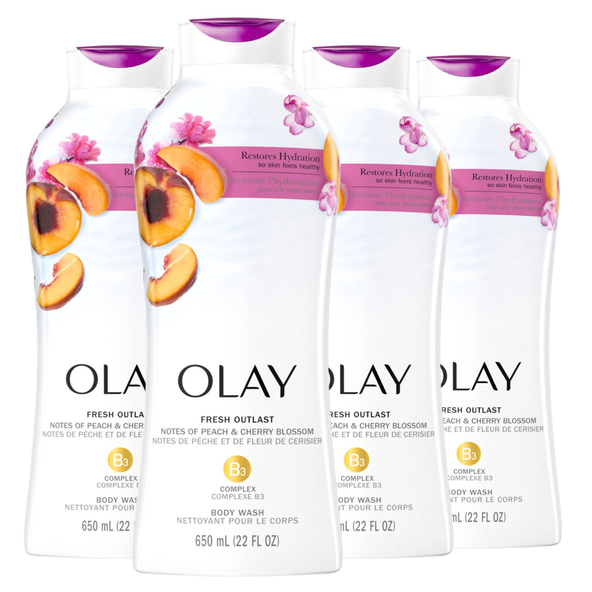 Gel De Baño Olay Fresh Outlast Peach Cherry Blossom 650 Ml X4 - Venta Internacional.