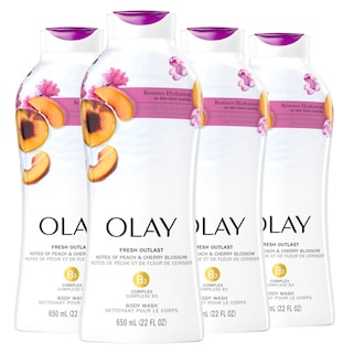 Foto 1 | Gel De Baño Olay Fresh Outlast Peach Cherry Blossom 650 Ml X4 - Venta Internacional.