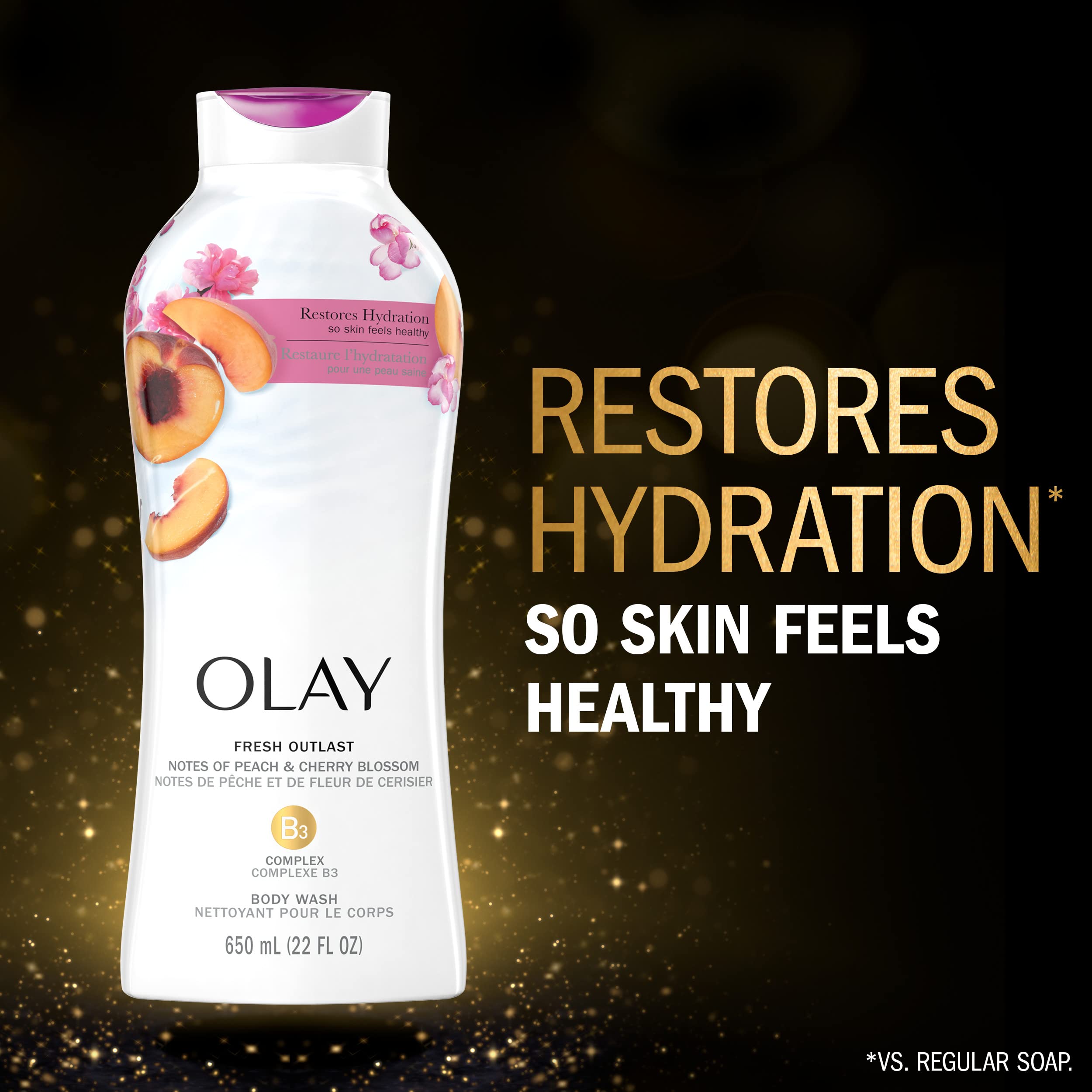 Foto 4 pulgar | Gel De Baño Olay Fresh Outlast Peach Cherry Blossom 650 Ml X4 - Venta Internacional.