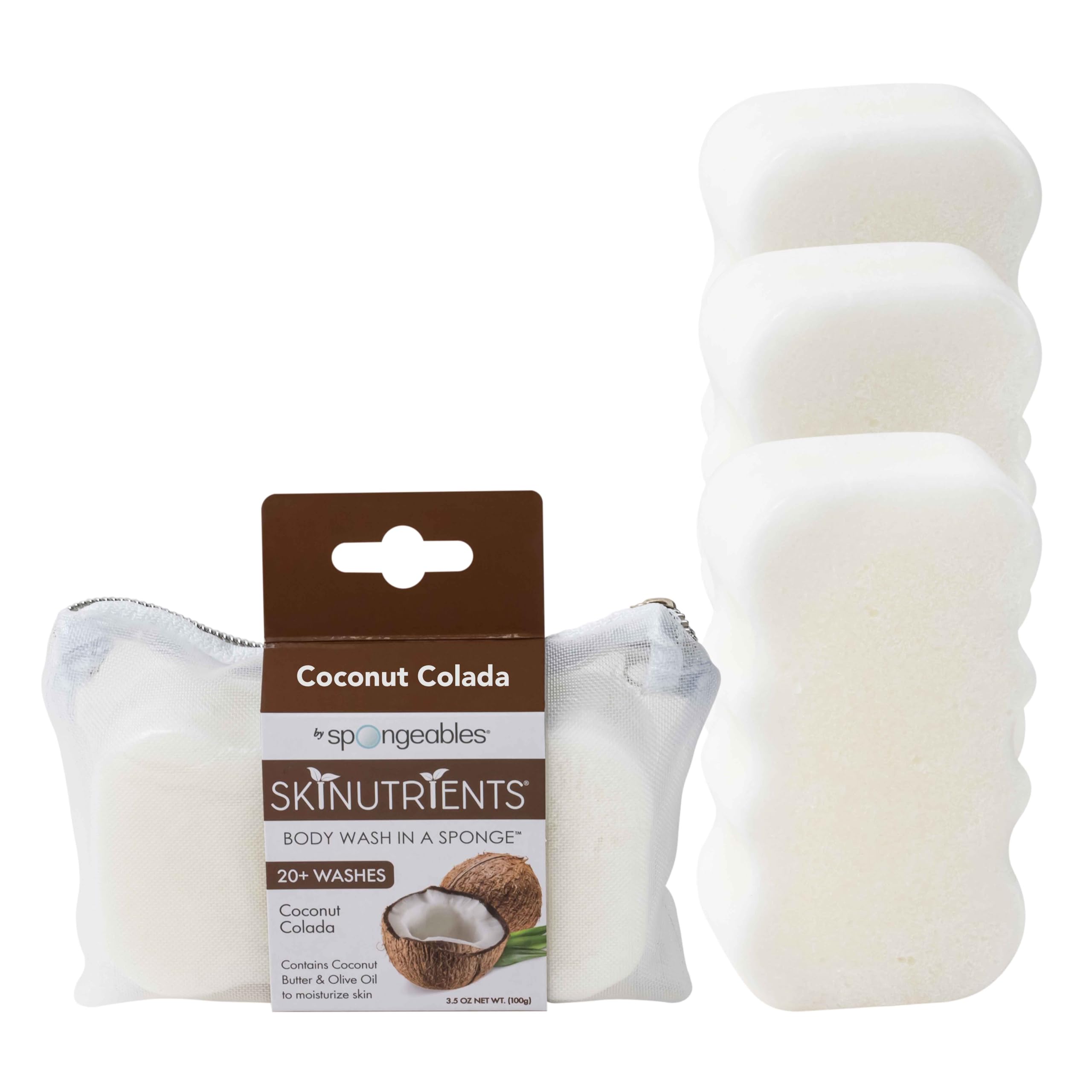 Foto 2 pulgar | Esponja De Gel Corporal Spongeables Coconut Colada, 3 Unidades - Venta Internacional.