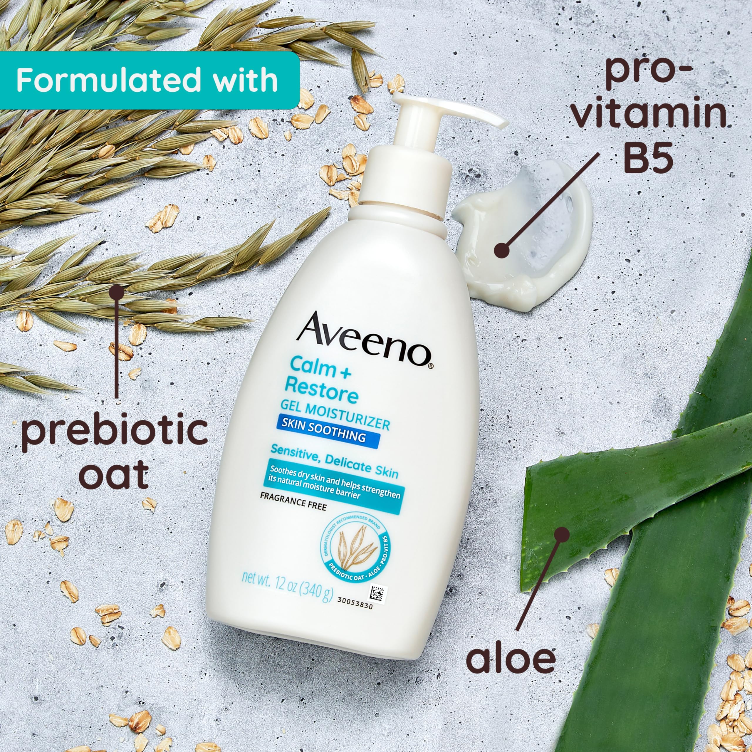 Foto 4 pulgar | Hidratante Corporal Aveeno Calm + Restore Gel 350 Ml Sensitive - Venta Internacional.