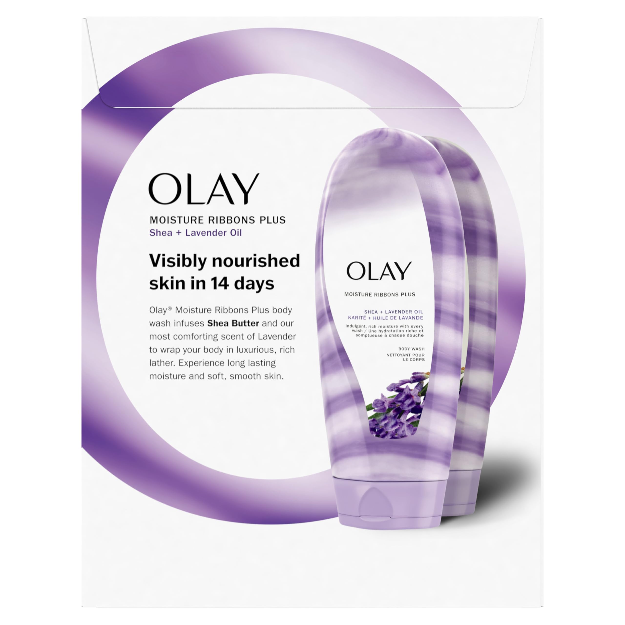 Foto 3 pulgar | Gel De Baño Olay Moisture Ribbons Plus Con Aceite De Karité Y Lavanda 530 Ml - Venta Internacional.