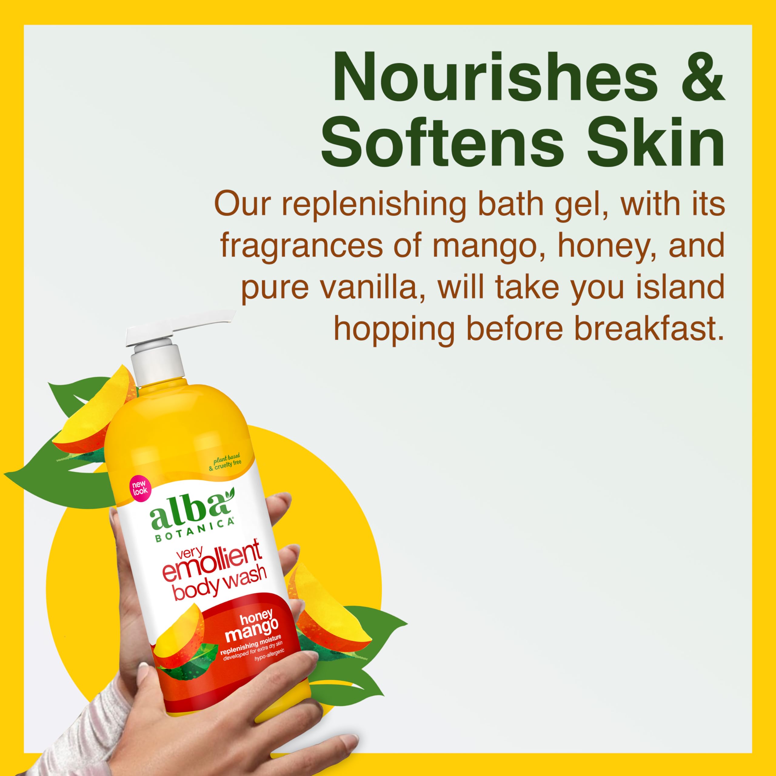 Foto 5 pulgar | Gel De Baño Alba Botanica, Muy Emoliente, Miel Y Mango, 960 Ml - Venta Internacional.