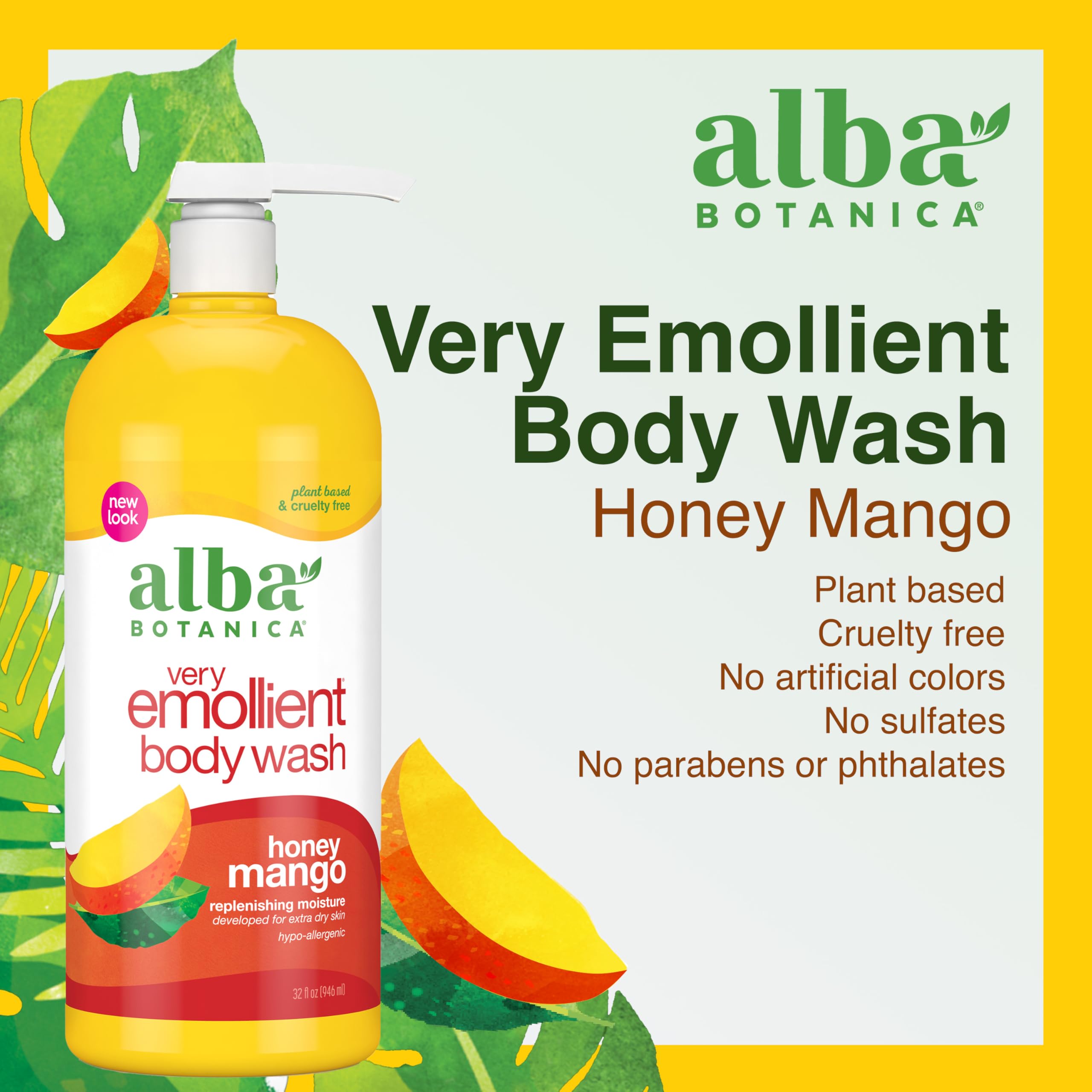 Foto 6 pulgar | Gel De Baño Alba Botanica, Muy Emoliente, Miel Y Mango, 960 Ml - Venta Internacional.