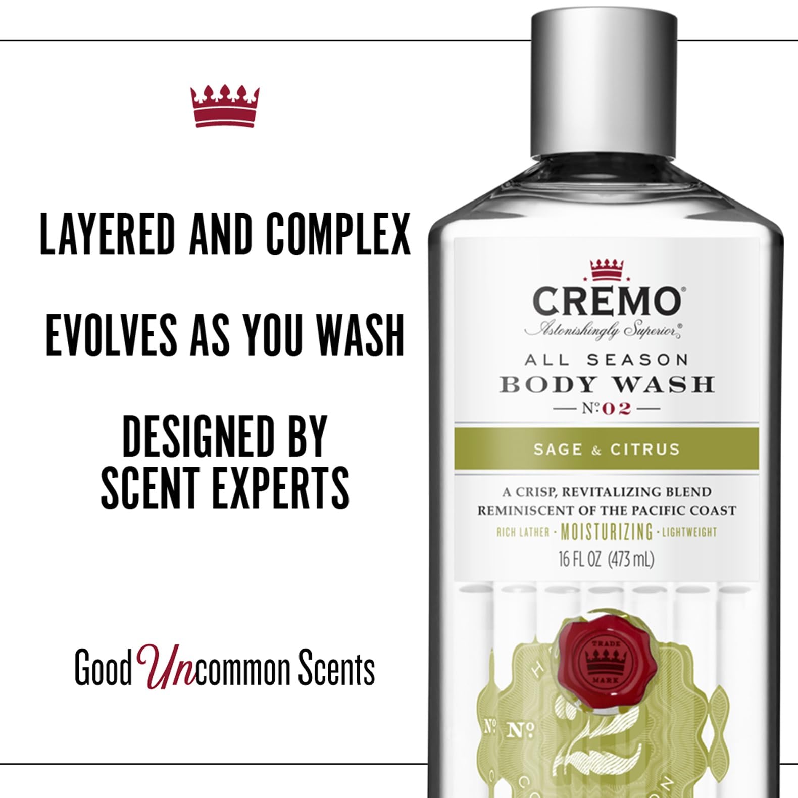 Foto 5 pulgar | Gel de Baño Cremo Rich-Lathering Sage & Citrus 473 ml para Hombres - Venta Internacional