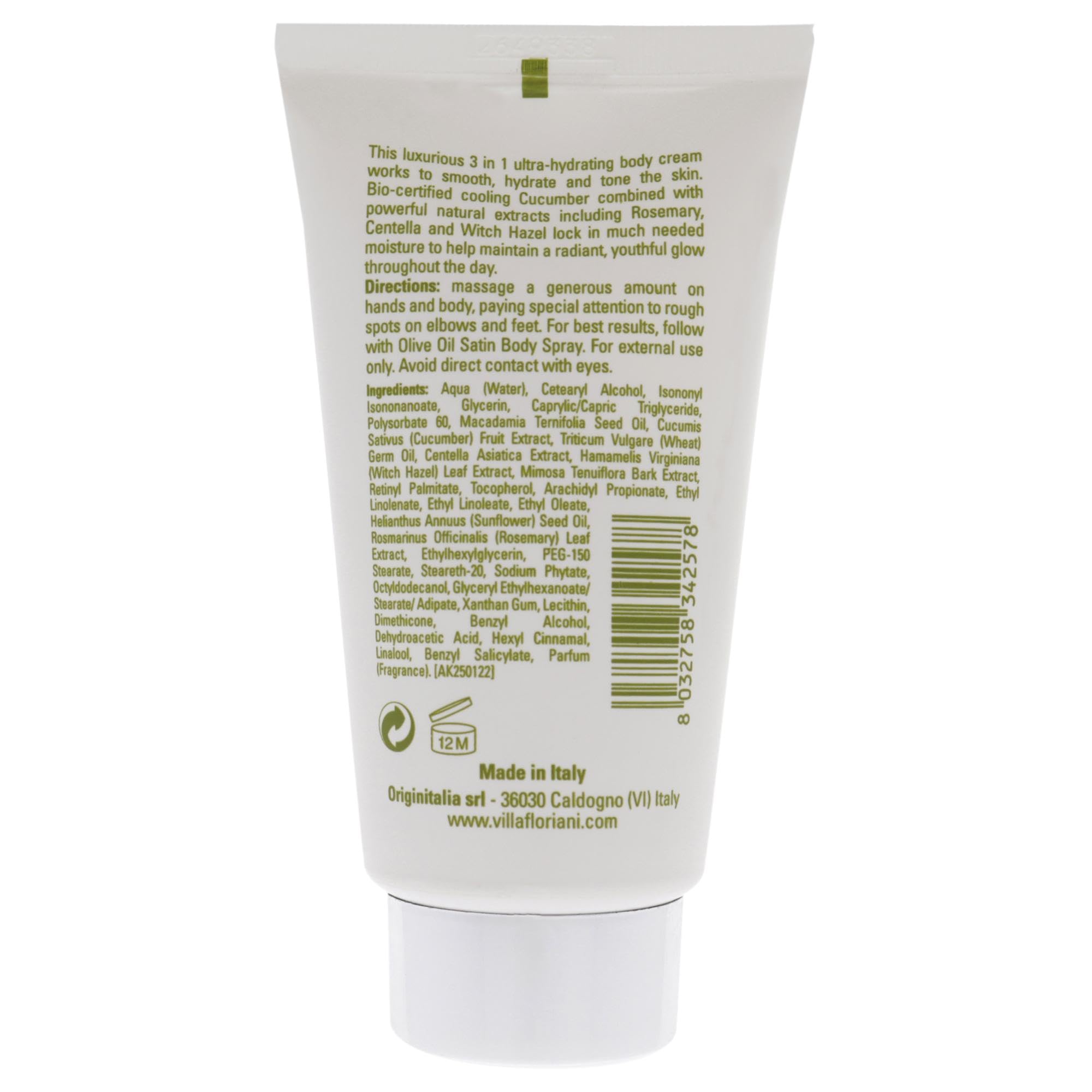 Foto 3 pulgar | Crema Corporal Villa Floriani Ultra Hidratante Pepino 75 Ml Para Mujer - Venta Internacional.