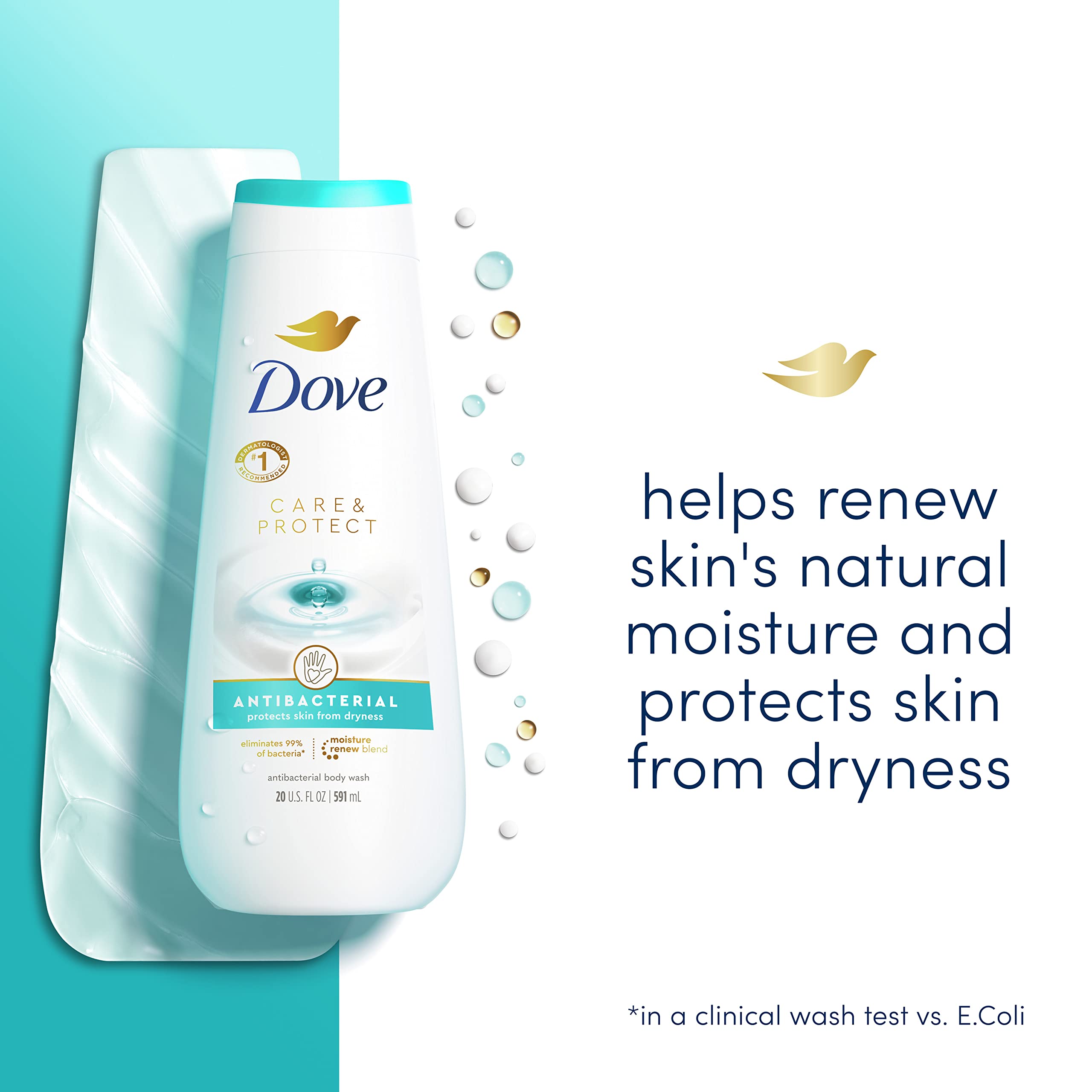 Foto 3 pulgar | Gel De Baño Dove Care & Protect Antibacteriano, 4 X 500 Ml - Venta Internacional.