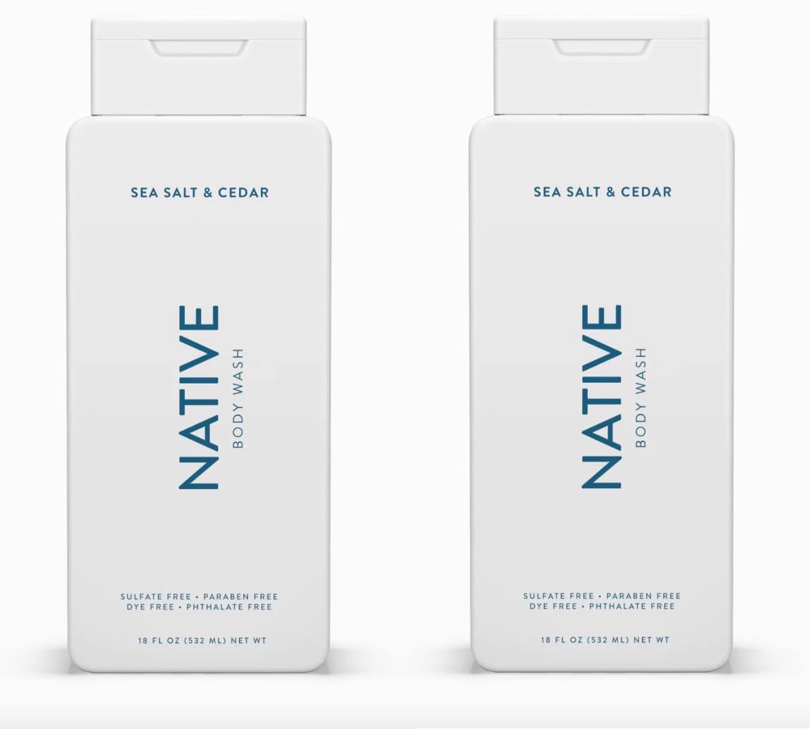 Gel De Baño Native Sea Salt & Cedar, 532 Ml, Paquete De 2 - Venta Internacional.