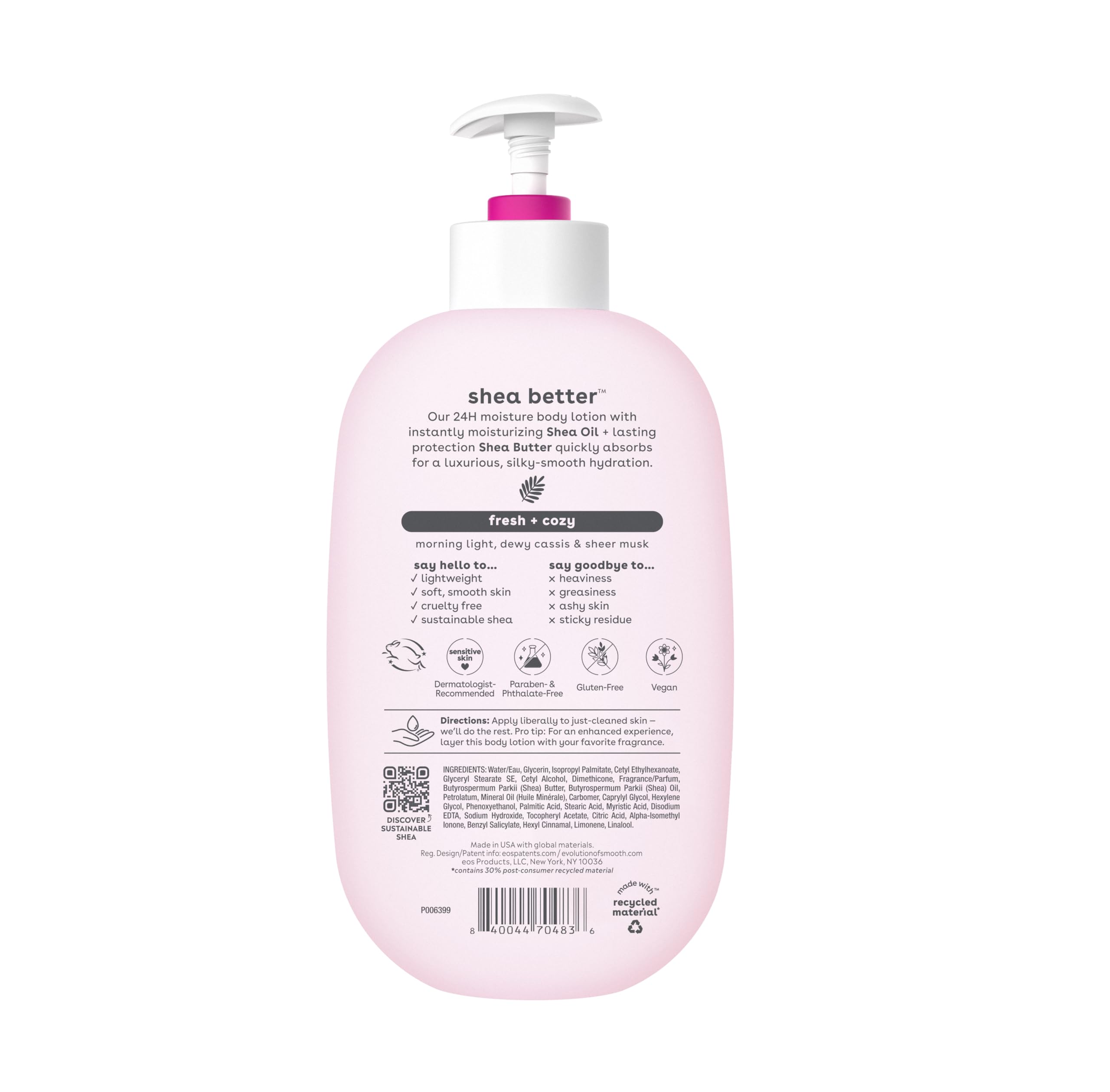 Foto 7 pulgar | Loción Corporal Eos Shea Better Fresh & Cozy 480 Ml 24 Horas - Venta Internacional.