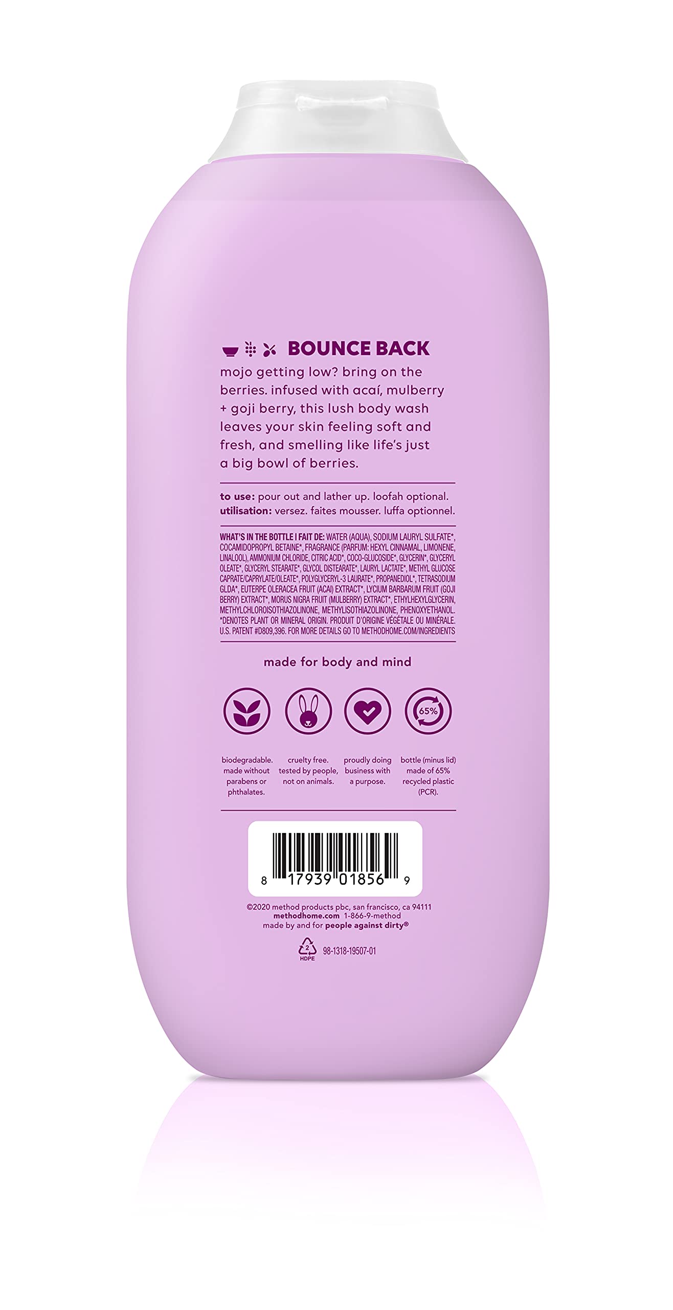 Foto 3 pulgar | Body Wash Method Berry Balance 6 Piezas de 532 ml C/U - Venta Internacional