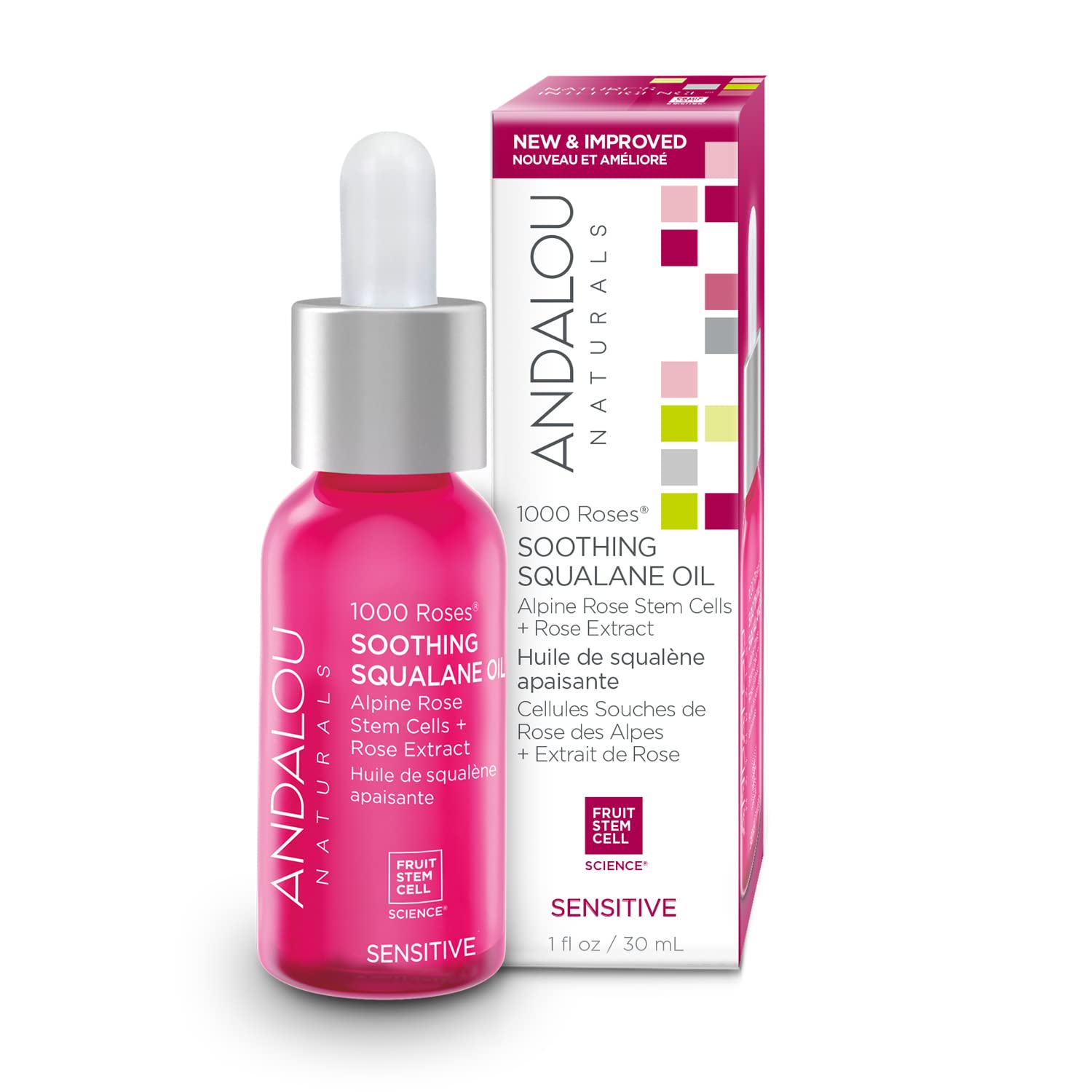 Escualano Calmante Oil Andalou Naturals 1000 Roses , 30 Ml - Venta Internacional.