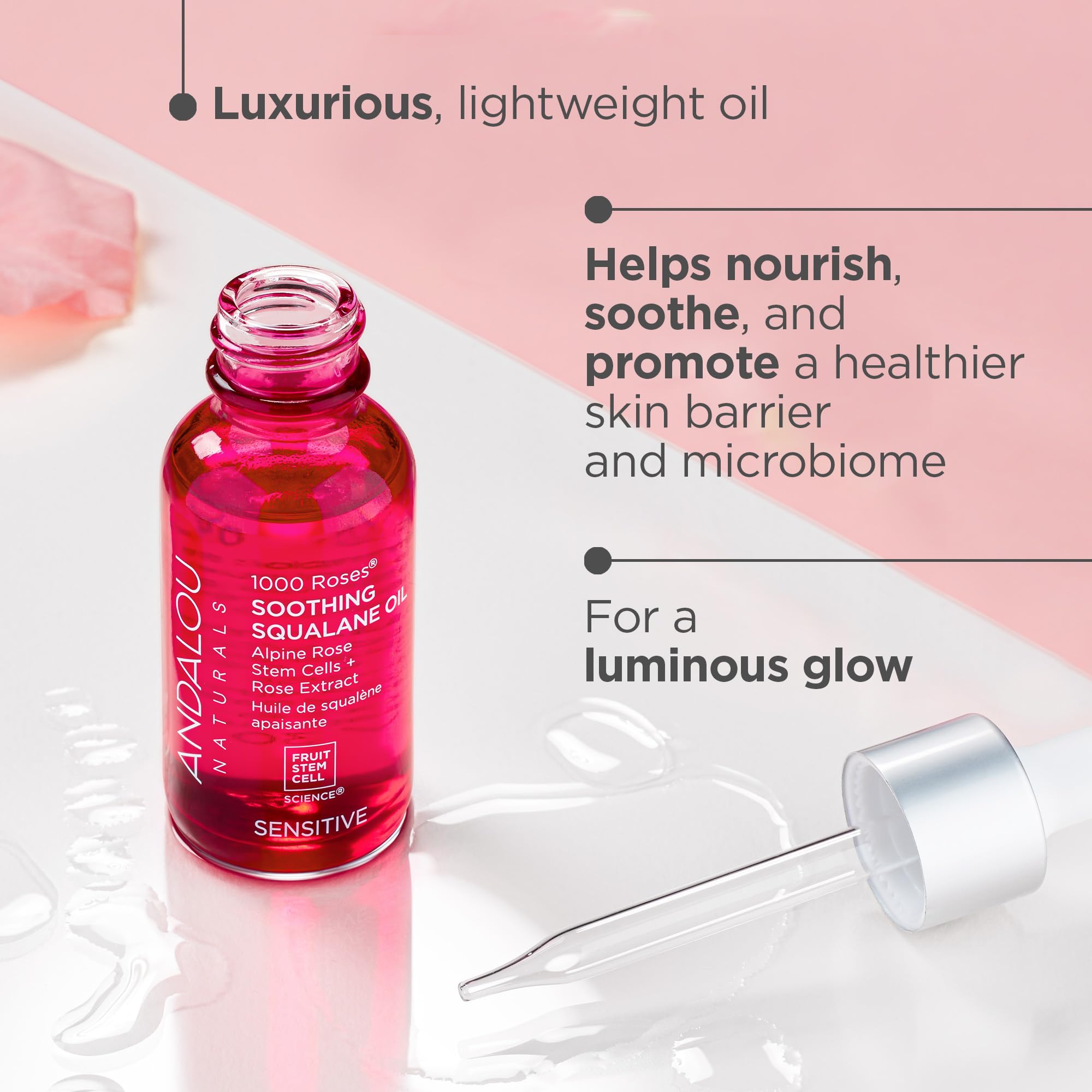 Foto 3 pulgar | Escualano Calmante Oil Andalou Naturals 1000 Roses , 30 Ml - Venta Internacional.