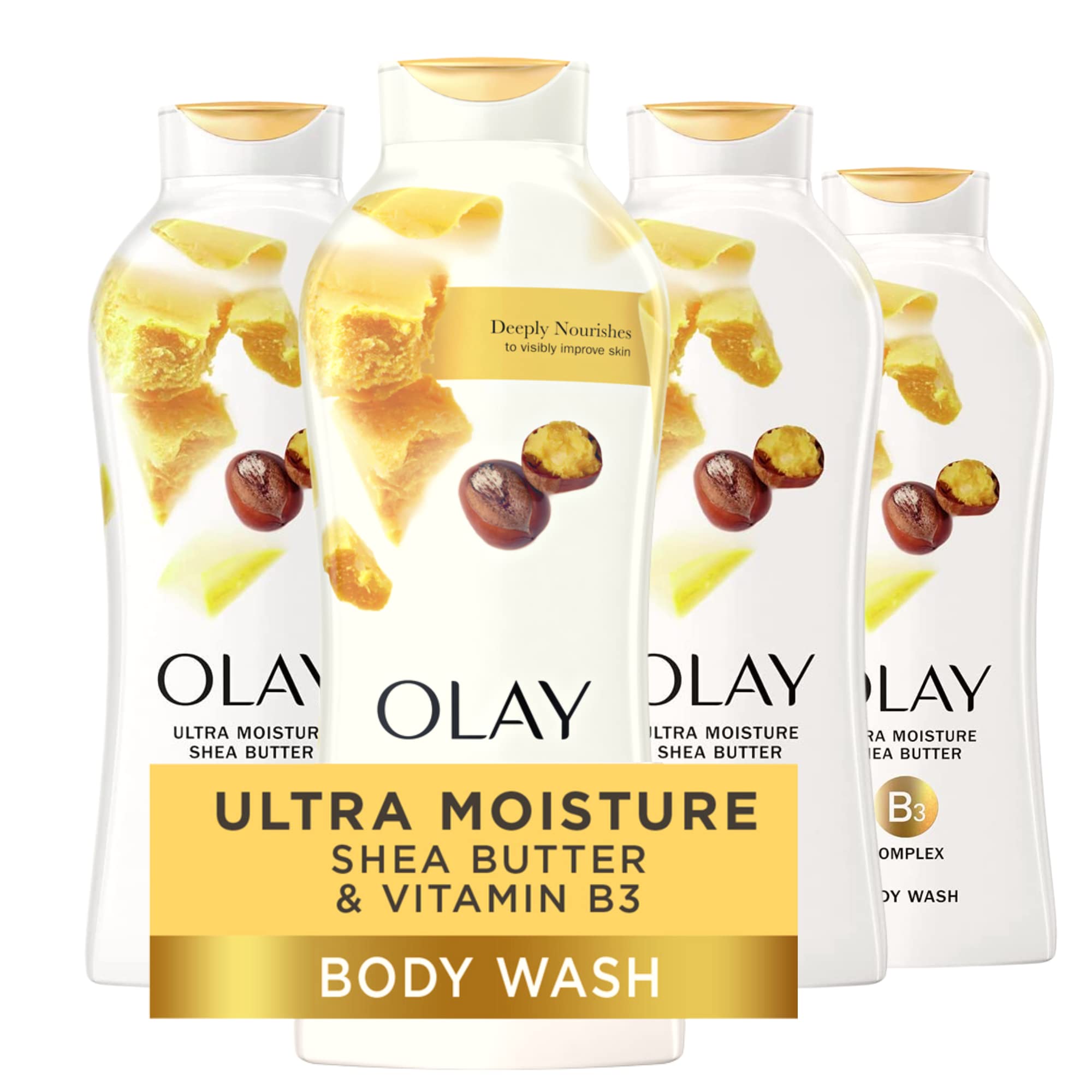 Foto 1 | Gel de Baño Olay Ultra Moisture Manteca de Karité 650 Ml 4 Piezas - Venta Internacional