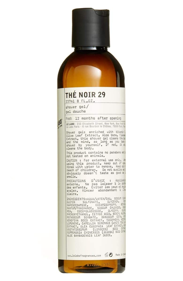 Gel De Ducha Le Labo Thé Noir 29 240 Ml Con Vitamina E Y Aloe Vera - Venta Internacional.