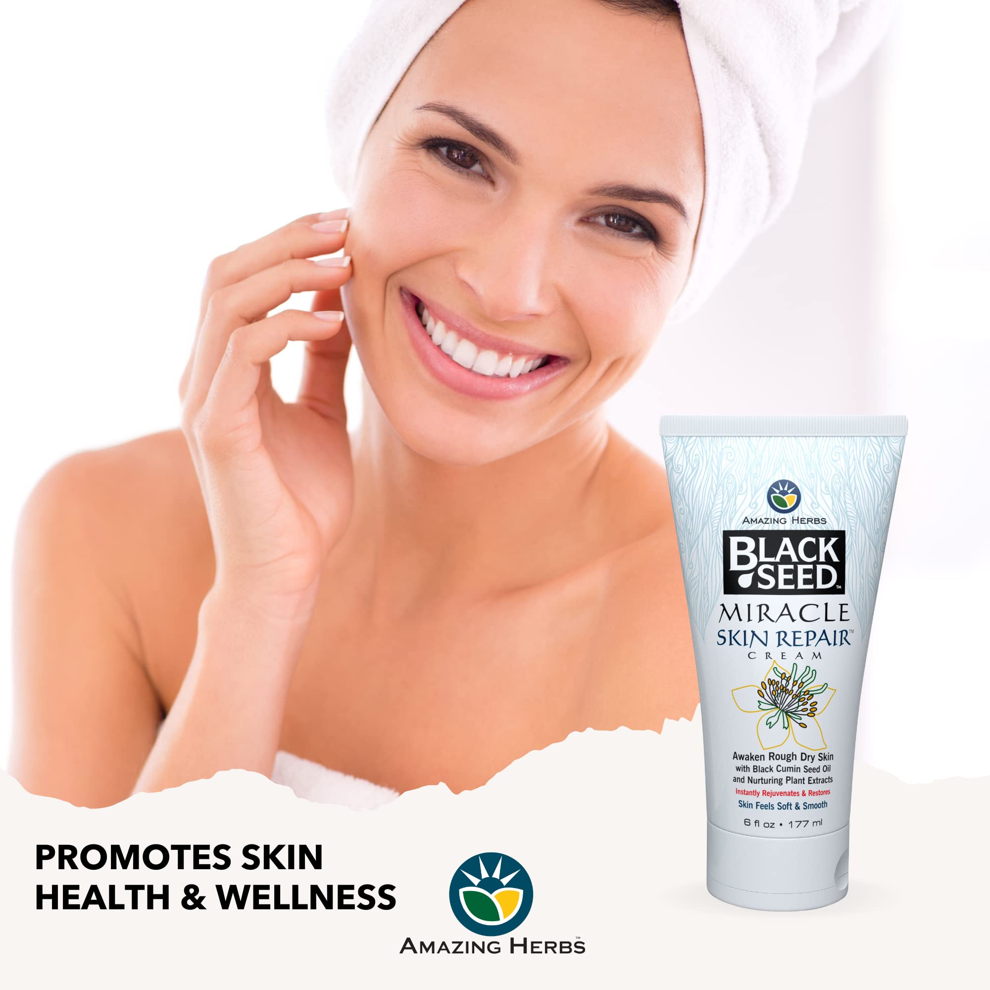 Foto 7 pulgar | Crema Reparadora Para La Piel Amazing Herbs Black Seed 180 Ml Con Vitamina E - Venta Internacional.