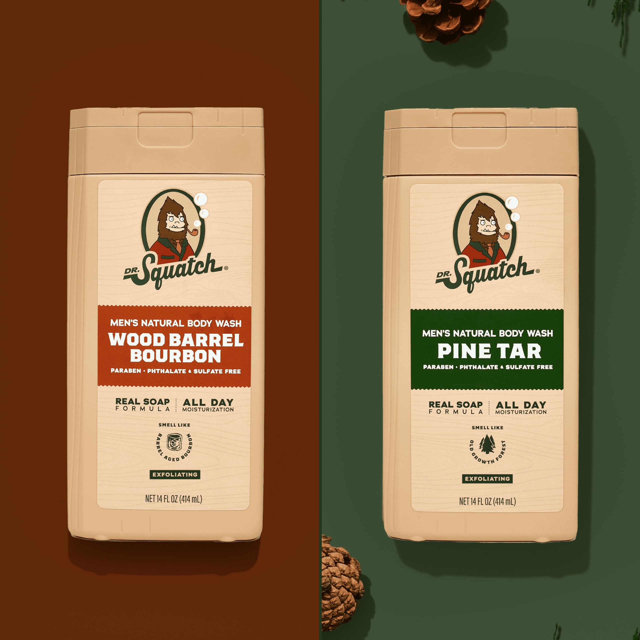 Foto 5 | Gel De Baño Dr. Squatch, Alquitrán De Pino Natural Y Bourbon De Madera, 414 Ml, Paquete De 2 - Venta Internacional.