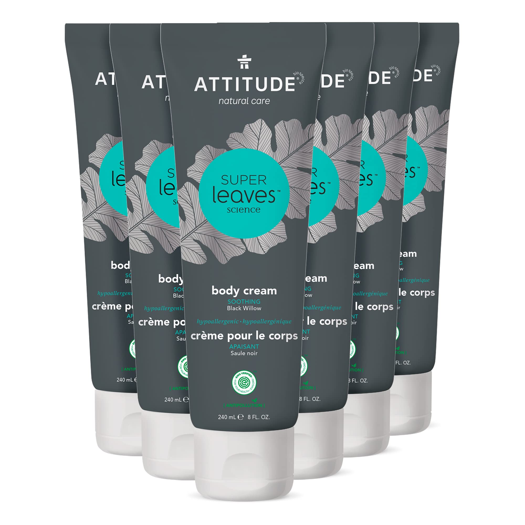 Crema Corporal Attitude Black Willow 240 Ml (paquete De 6) Vegana - Venta Internacional.