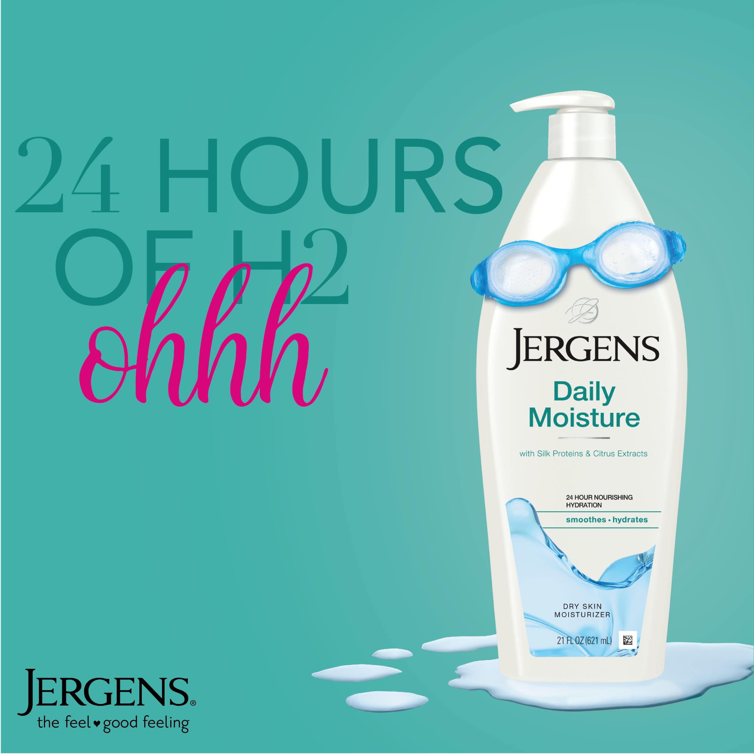 Foto 3 | Loción Corporal Jergens Daily Moisture Para Piel Seca, 621 Ml, Con Seda - Venta Internacional.