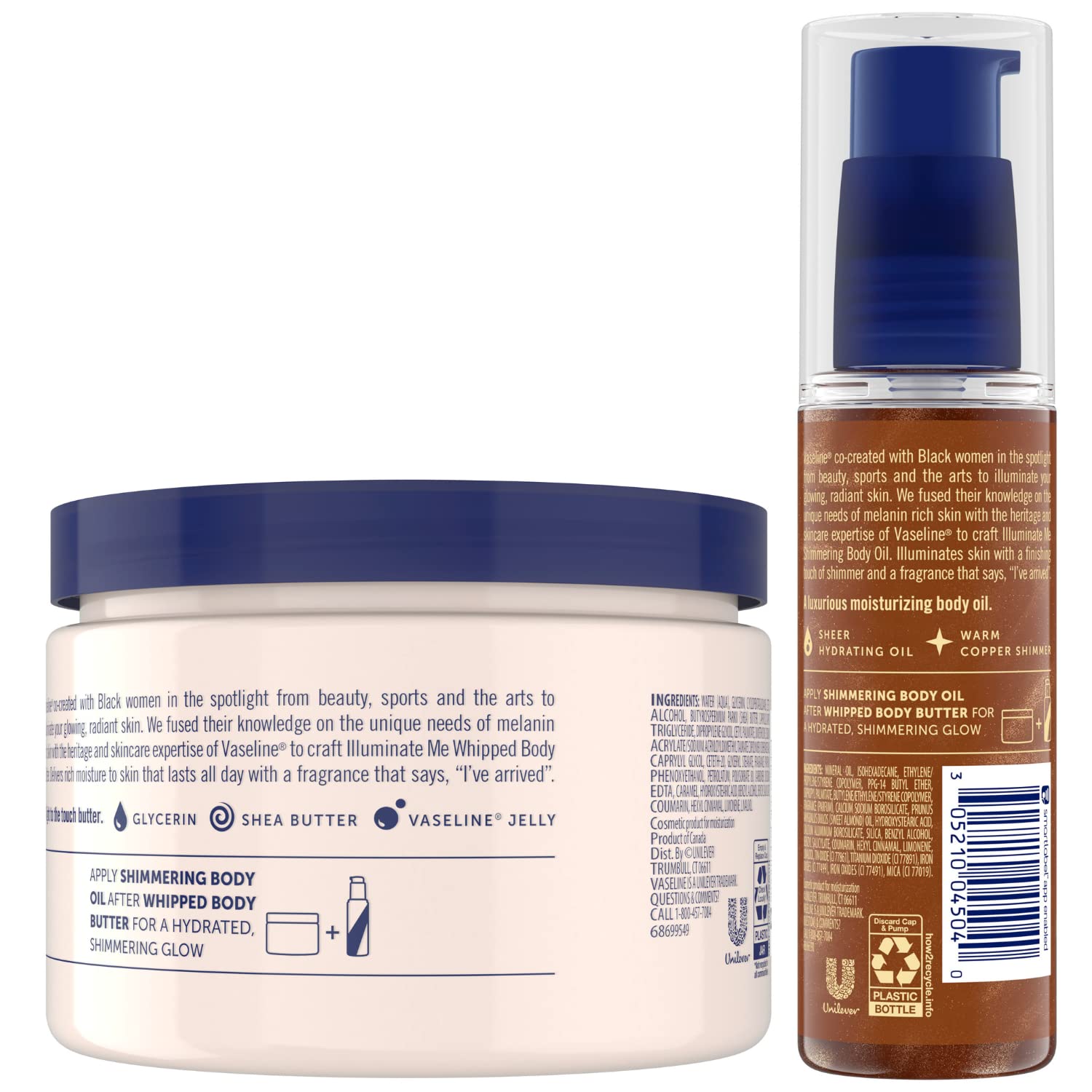 Foto 2 | Set De Mantequilla Y Aceite Corporal Vaseline Illuminate Me - Venta Internacional.