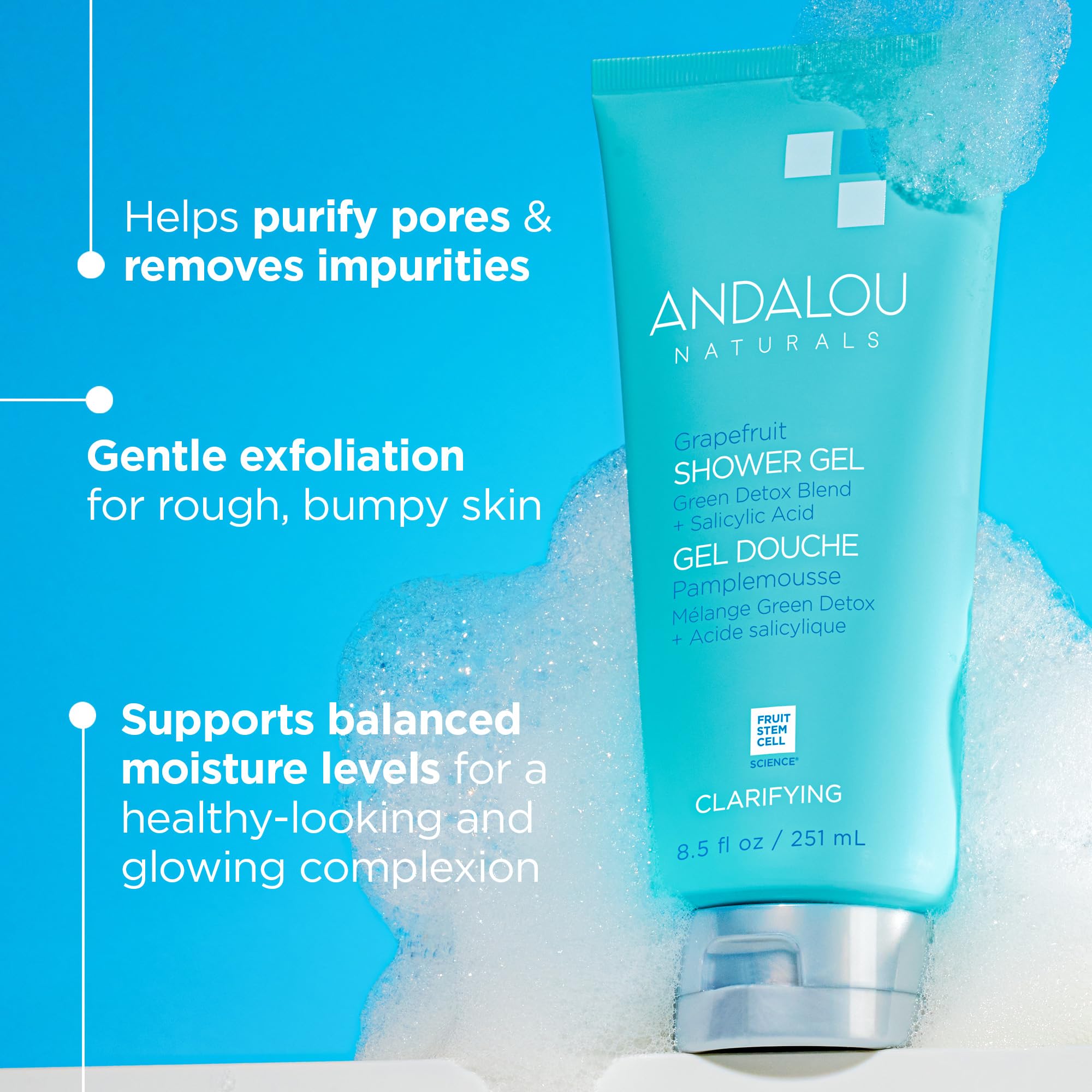 Foto 3 pulgar | Gel De Baño Andalou Naturals Clarifying Pomelo 250 Ml - Venta Internacional.