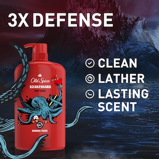 Foto 2 | Gel De Baño Old Spice 3x Defense 24/7 Shower Fresh 990 Ml X4 - Venta Internacional.