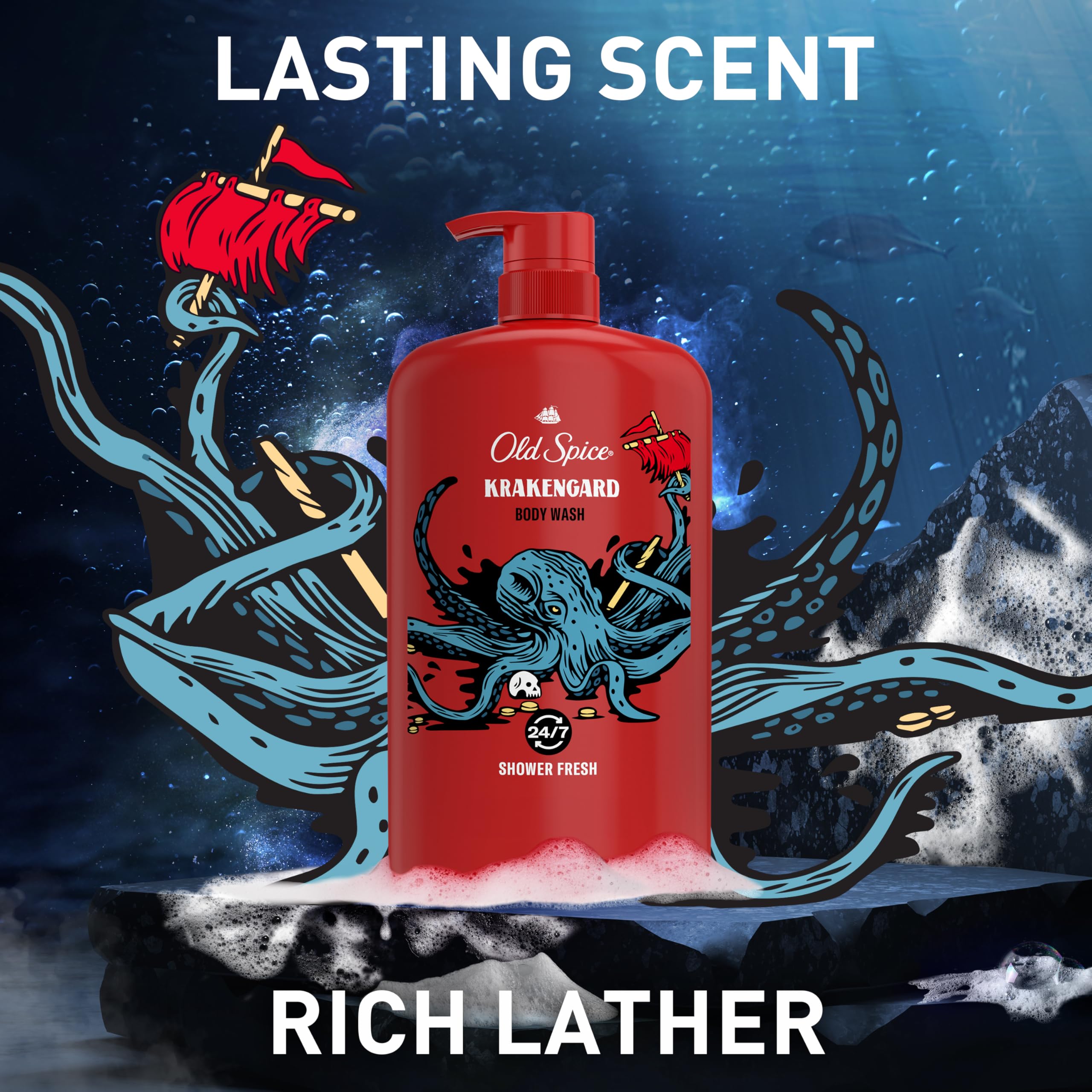 Foto 8 pulgar | Gel De Baño Old Spice 3x Defense 24/7 Shower Fresh 990 Ml X4 - Venta Internacional.
