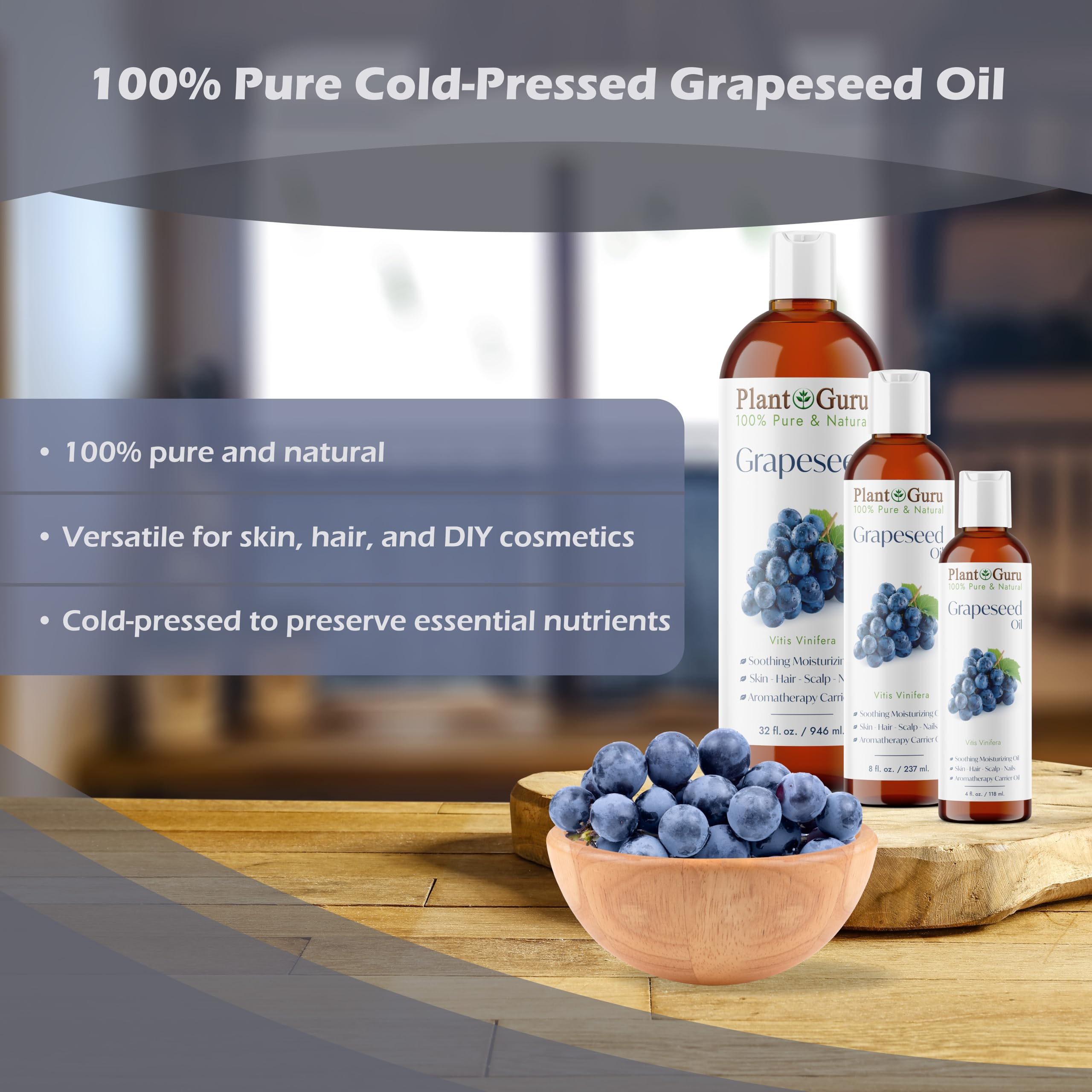 Foto 3 | Aceite De Semilla De Uva Carrier Plant Guru, 120 Ml, Prensado En Frío, 100% Puro - Venta Internacional.
