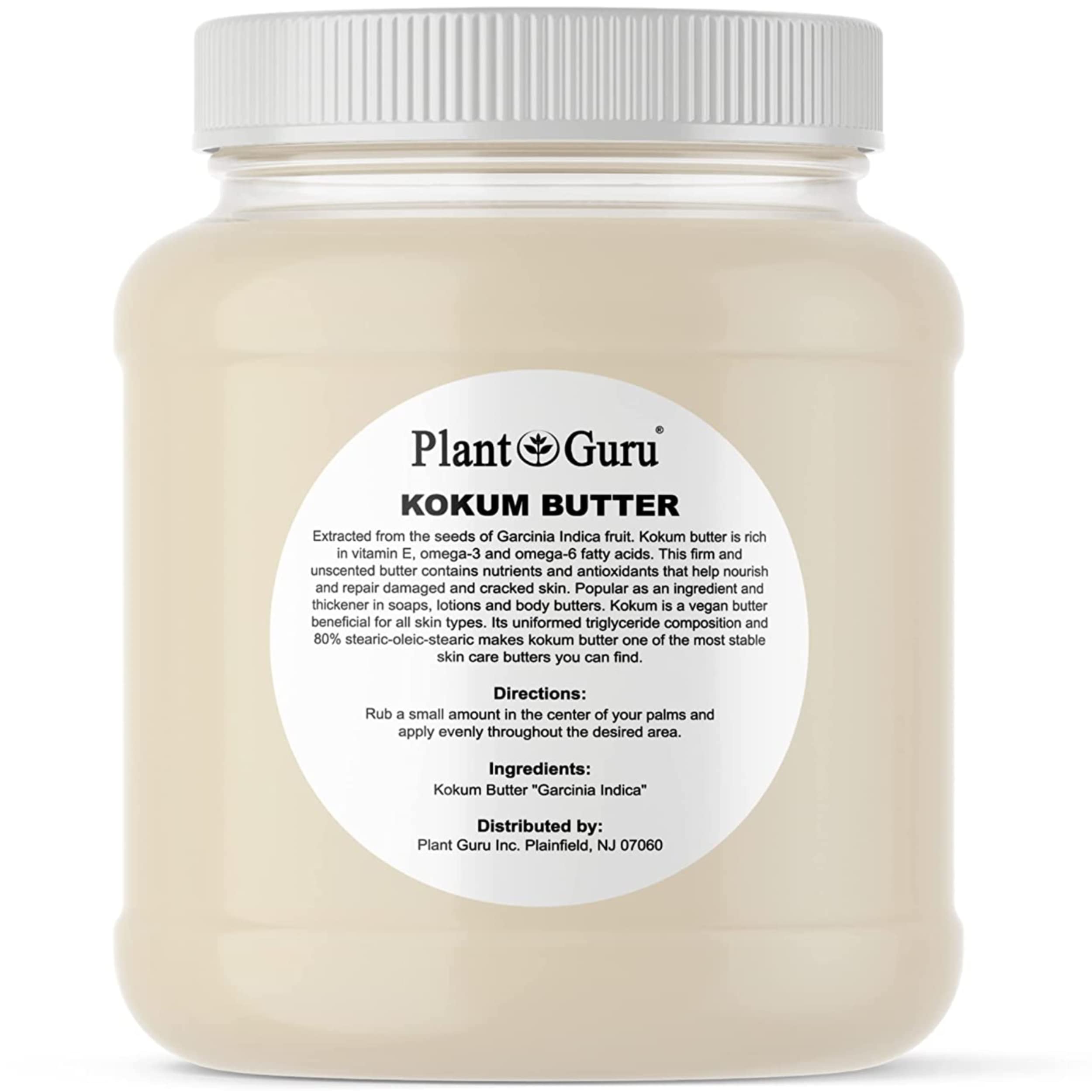 Manteca Kokum Plant Guru, 1,36 Kg, 100% Pura Y Natural Para La Piel - Venta Internacional.