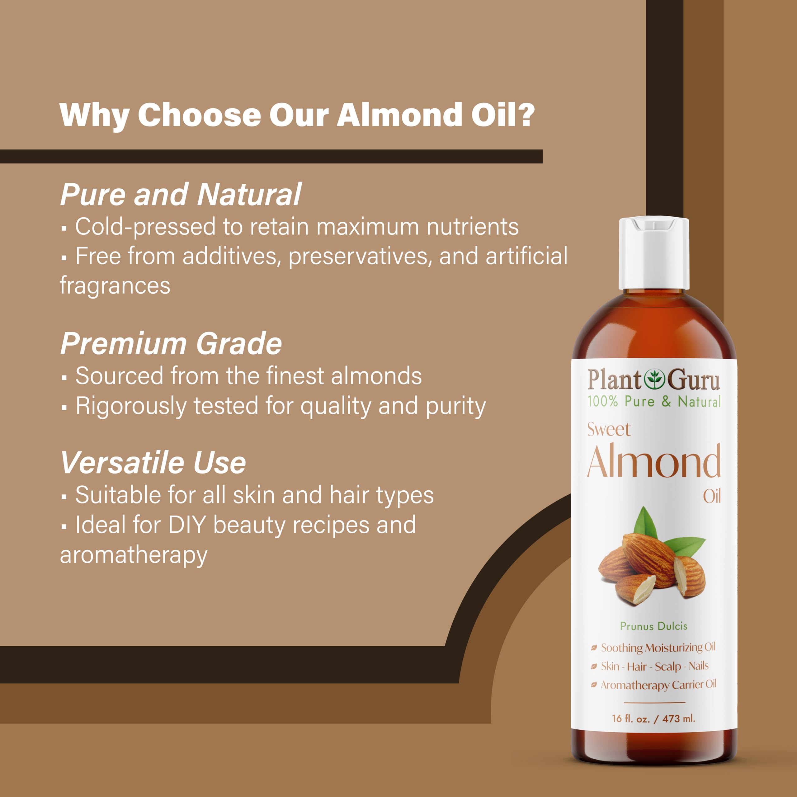 Foto 7 | Aceite De Almendras Dulces Carrier Oil Plant Guru, 120 Ml, Prensado En Frío - Venta Internacional.