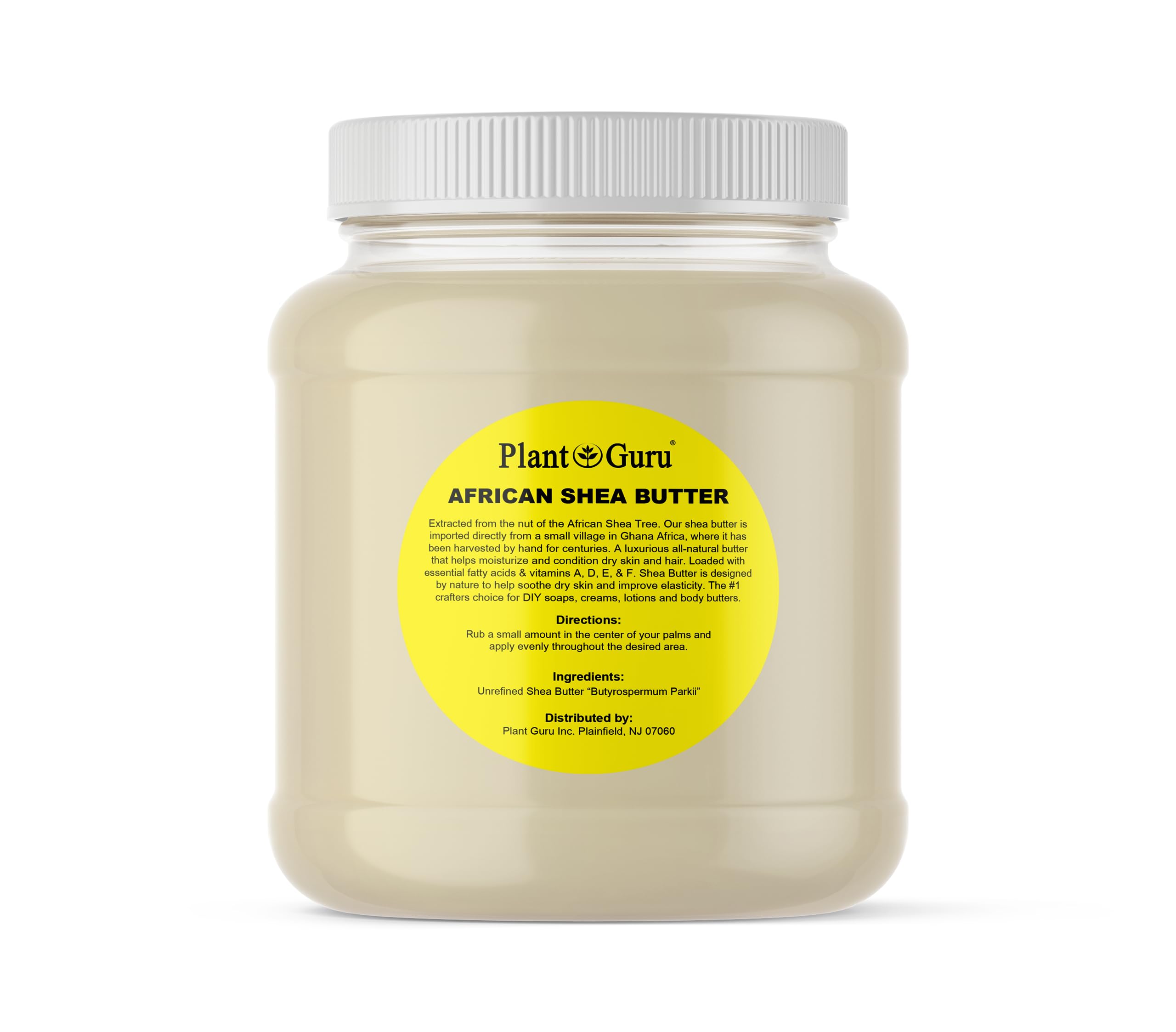 Manteca De Karité Plant Guru, Cruda Africana, 1,36 Kg, 100% Pura Y Natural - Venta Internacional.