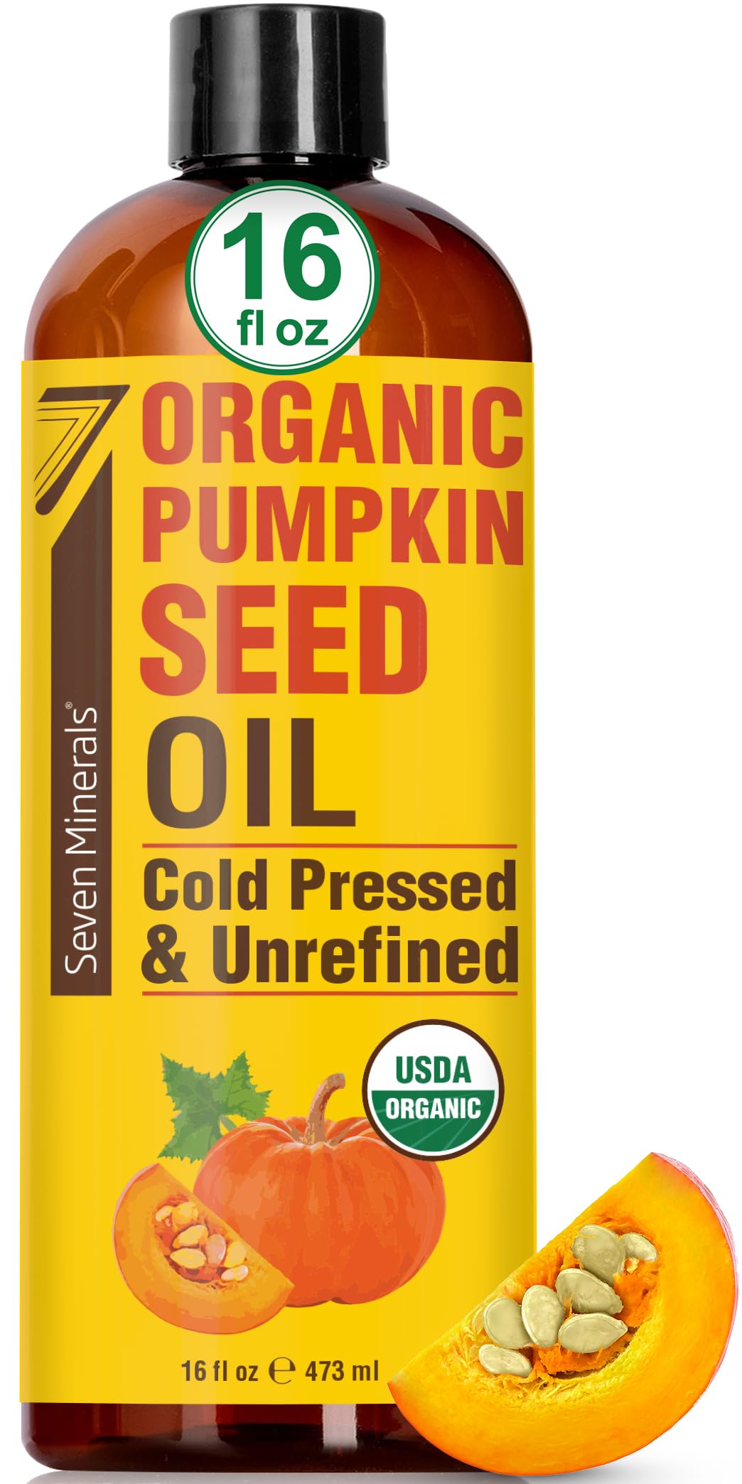 Foto 1 | Aceite De Semillas De Calabaza Seven Minerals, 473 Ml, Orgánico, Prensado En Frío Por El Usda - Venta Internacional.