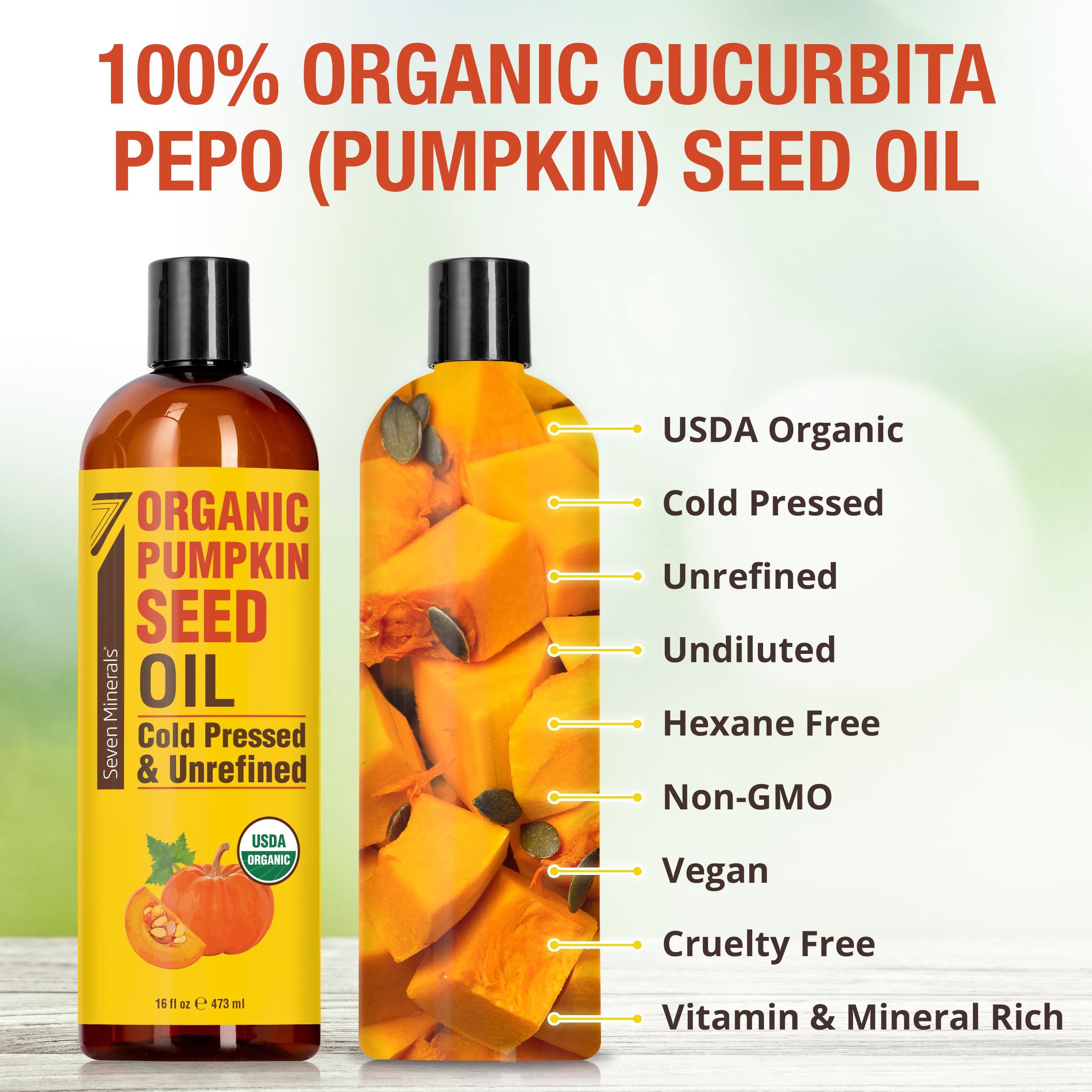 Foto 3 pulgar | Aceite De Semillas De Calabaza Seven Minerals, 473 Ml, Orgánico, Prensado En Frío Por El Usda - Venta Internacional.