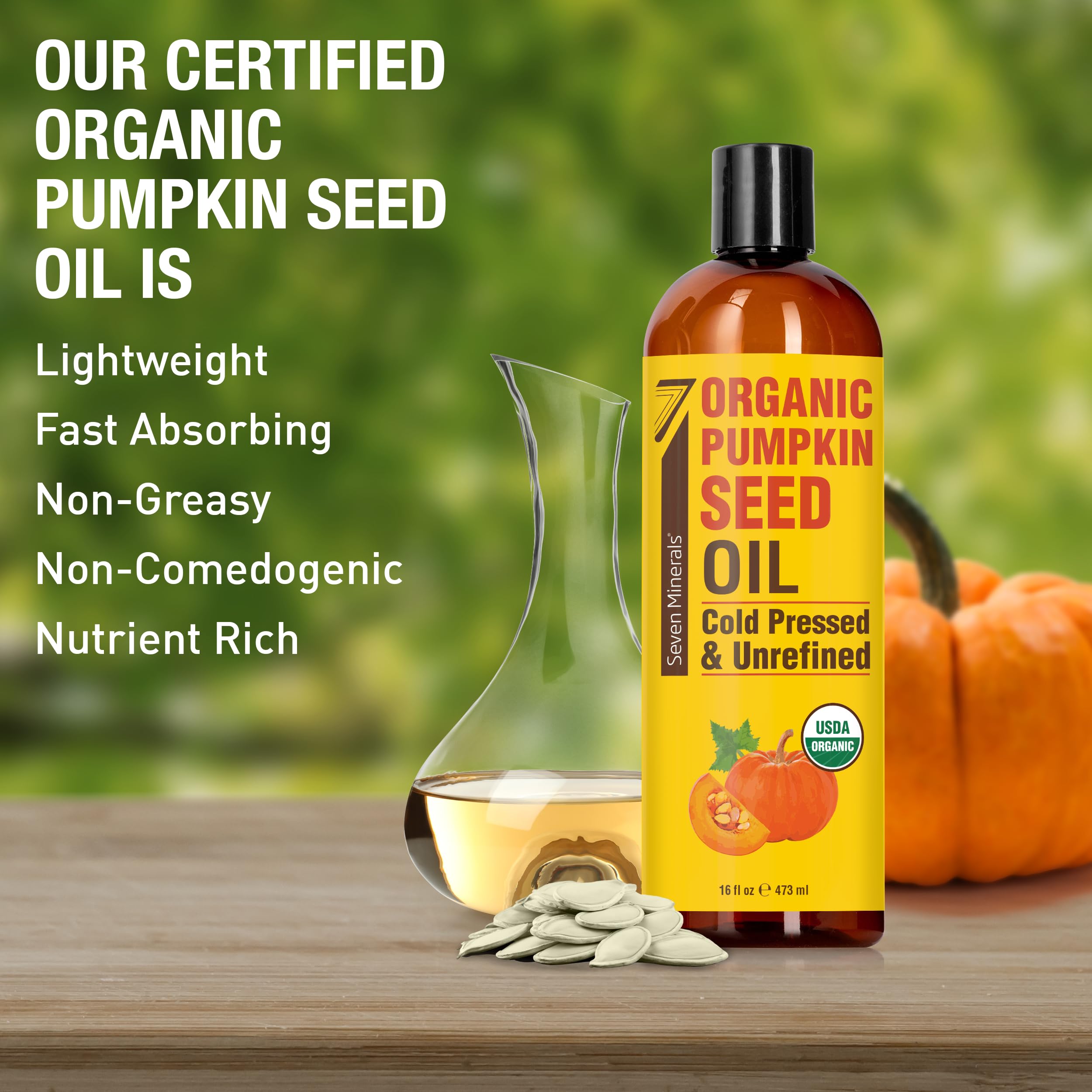 Foto 5 | Aceite De Semillas De Calabaza Seven Minerals, 473 Ml, Orgánico, Prensado En Frío Por El Usda - Venta Internacional.