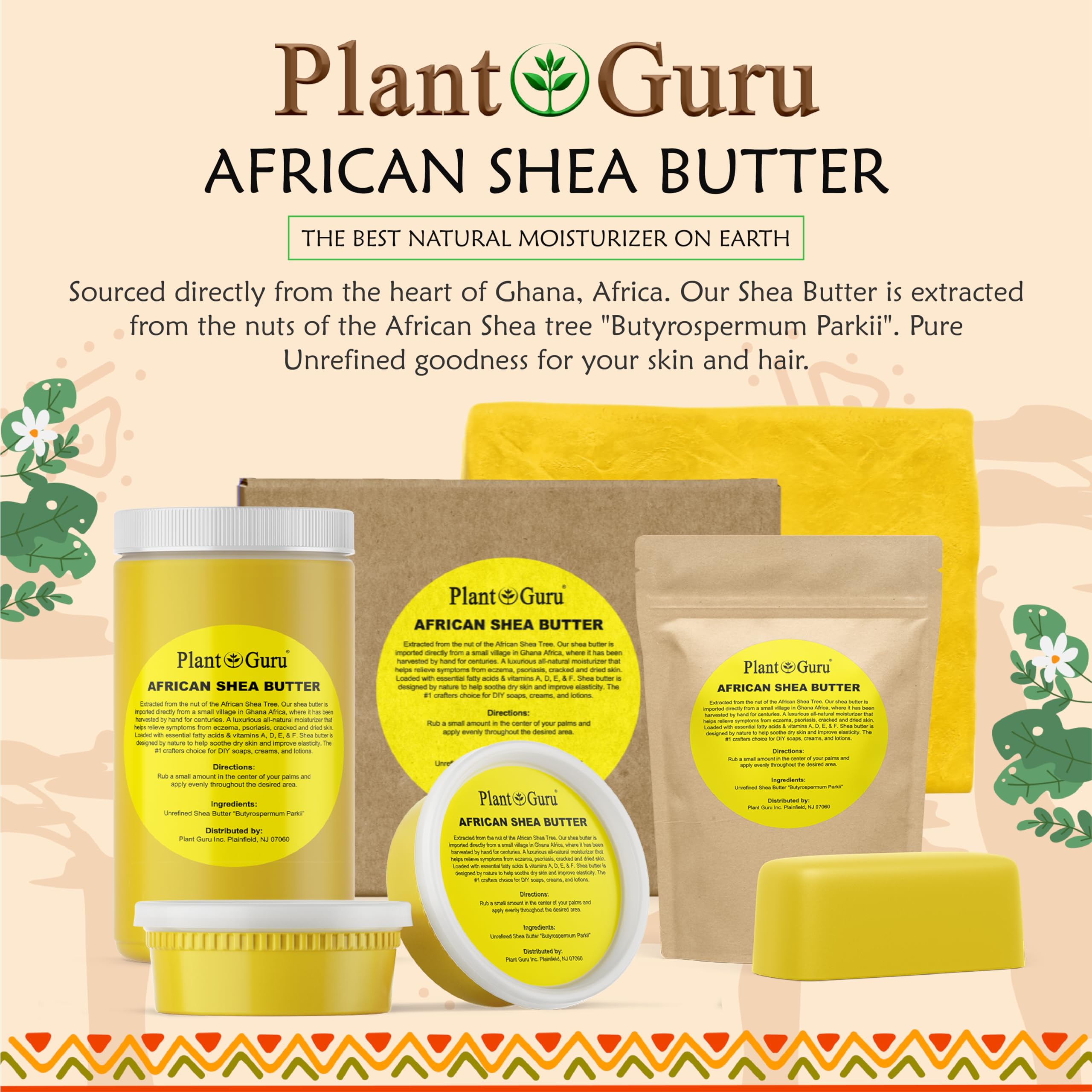 Foto 4 pulgar | Manteca De Karité Plant Guru, Cruda Africana, 946 Ml, 100% Pura Y Natural - Venta Internacional.