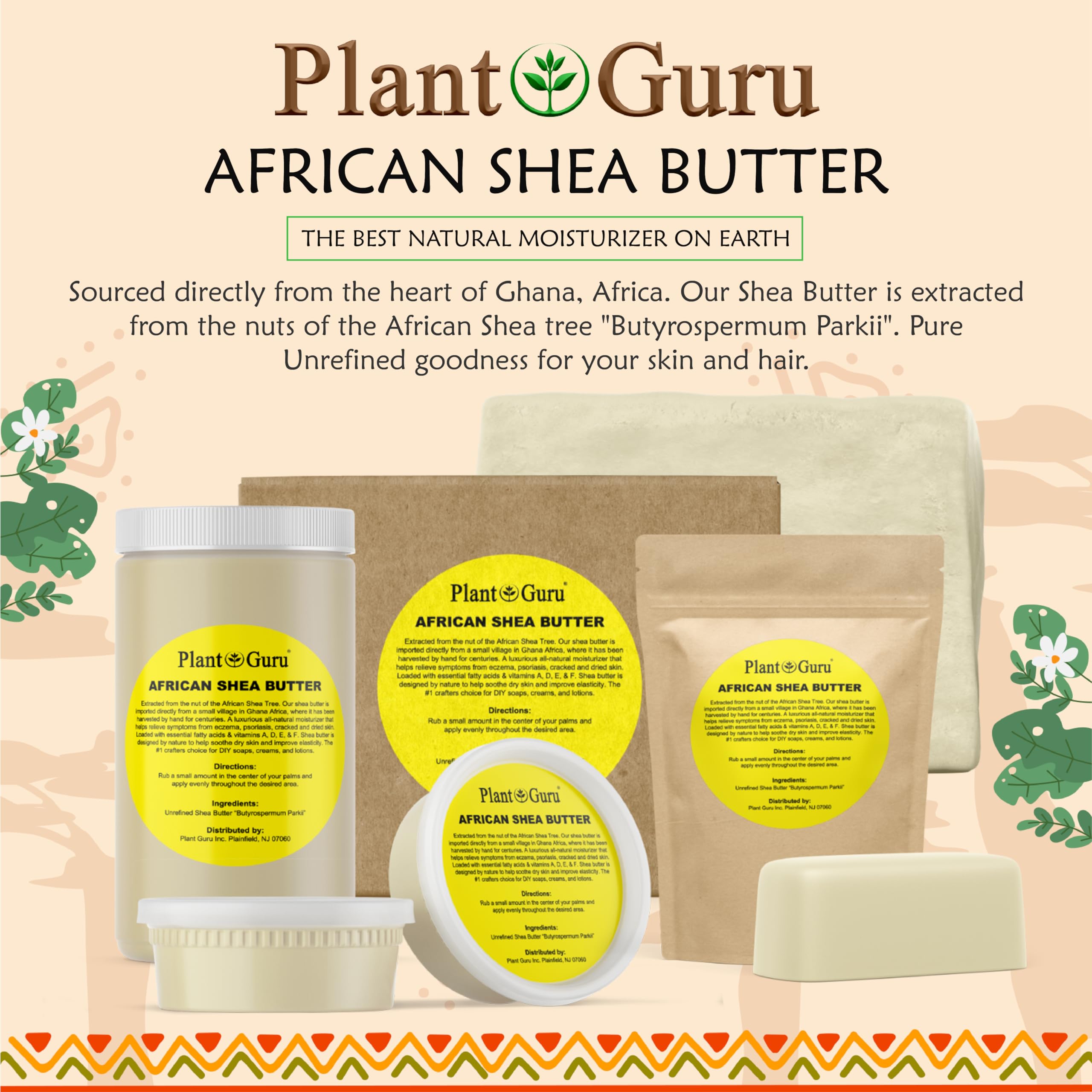 Foto 4 pulgar | Manteca De Karité Plant Guru, 100% Pura, Natural, Sin Refinar, Marfil 500 - Venta Internacional.